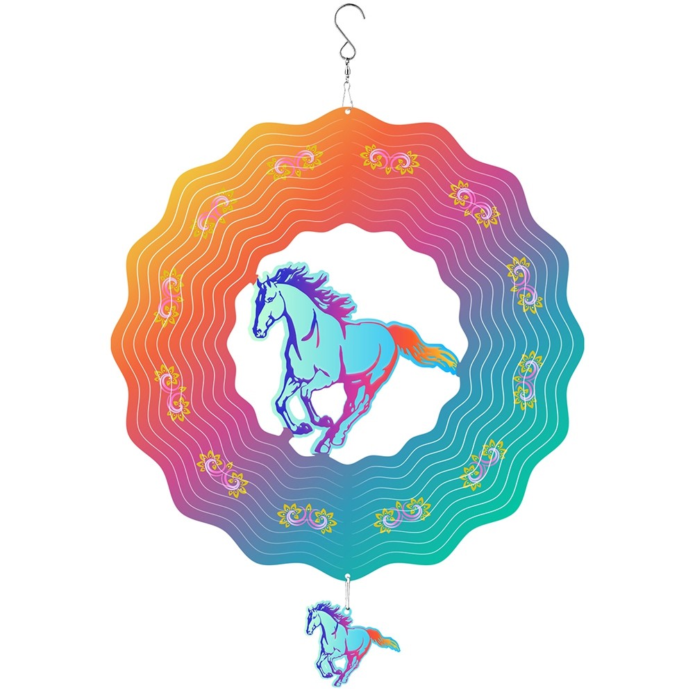3X(12Inch Cardinal Wind Spinners Outdoor,3D Horse Wind Spinner Garden Decor3429