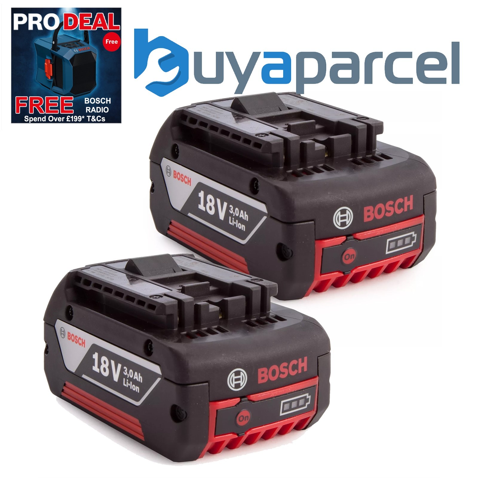 2X Bosch 18v 3.0Ah Li-ion Coolpack Battery Lithium Ion Cordless 3.0ah Cool Pack