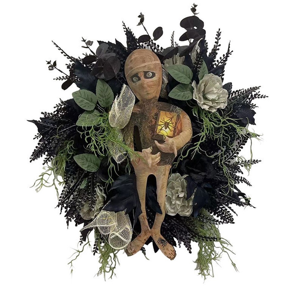 1 Piece Halloween Wreath Mummy Halloween Wreath Scary Halloween, Halloween8657