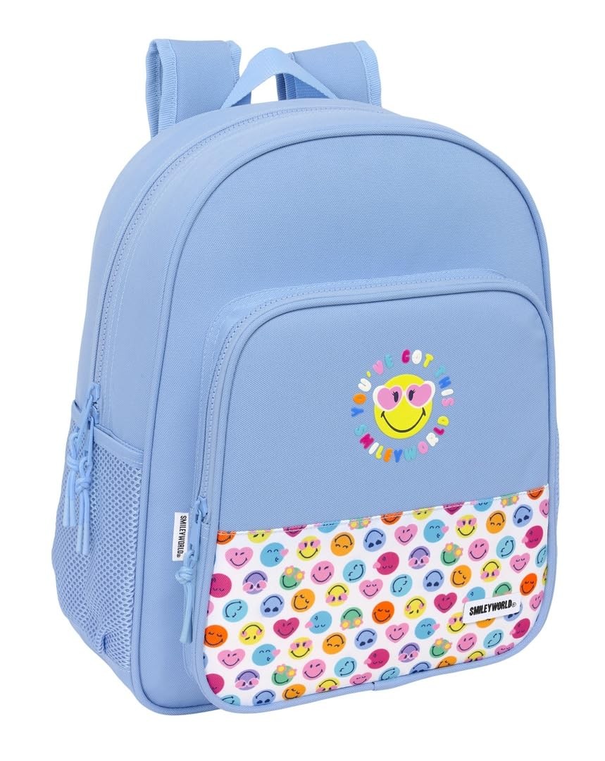 SMILEY WORLD JOYFUL – Junior Backpack, Adaptable Trolley, Recyclable Fabric, Ide