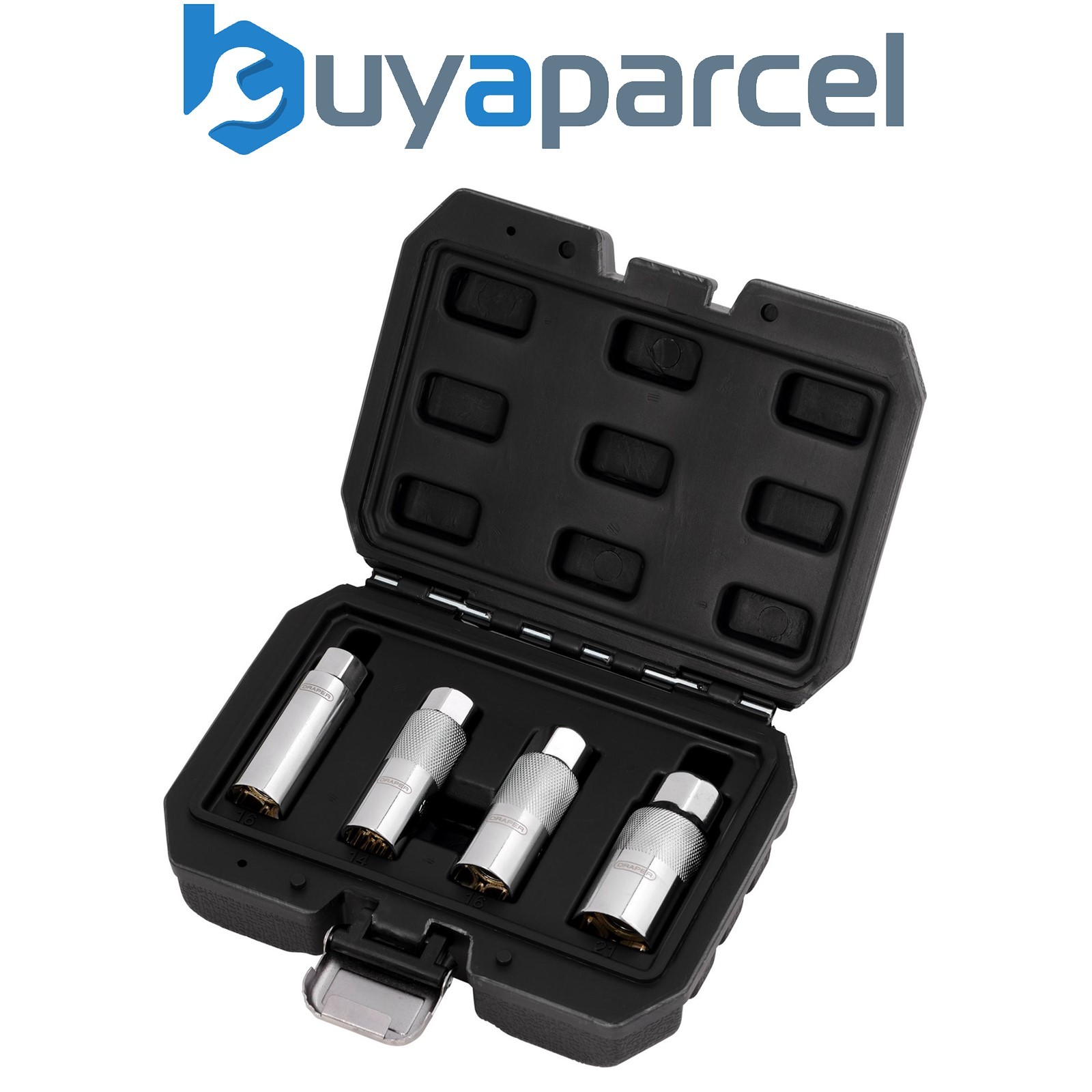 Draper 28195 Magnetic Spark Plug Socket Set, 3/8" Sq. Dr. (4 Piece)