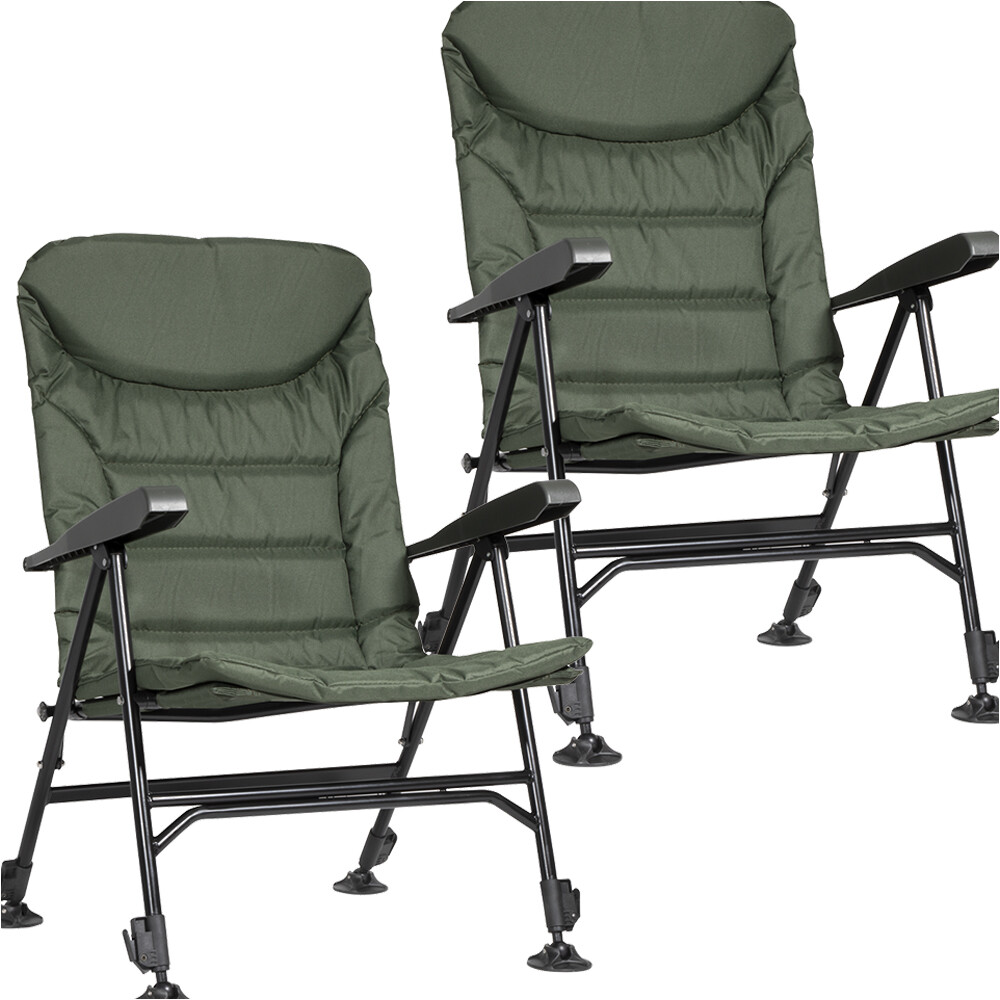 2 PACK Reclining Water Resistant Fishing Chair - Adjustable Uneven Terrain Seat
