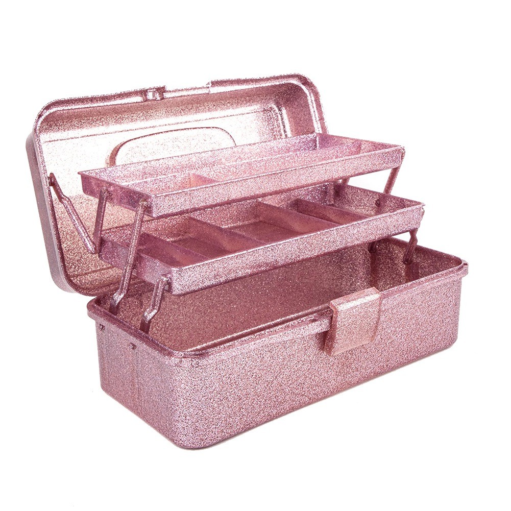 3X(Glitter & Craft Tool Storage Box,3-Layer Stackable Carry Tackle Box2479