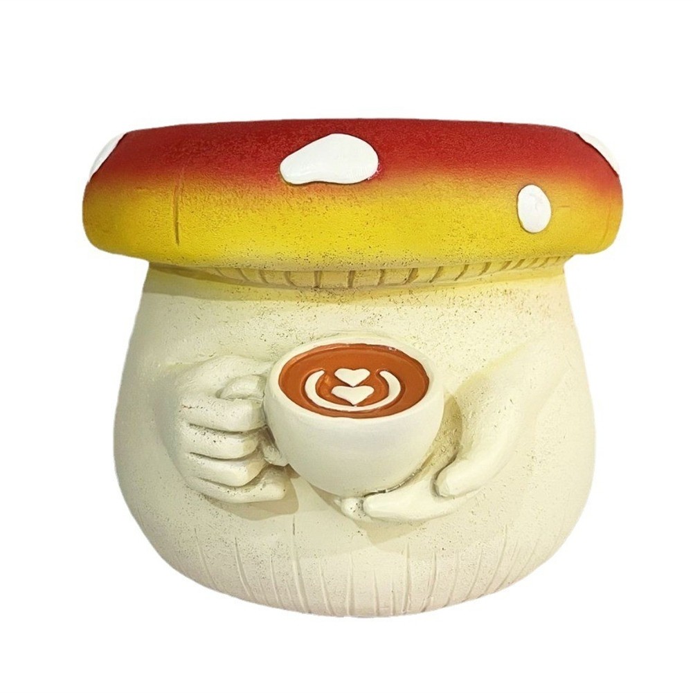 Cute Belly Mushroom Planter,  Pots with Drainage, Small4660