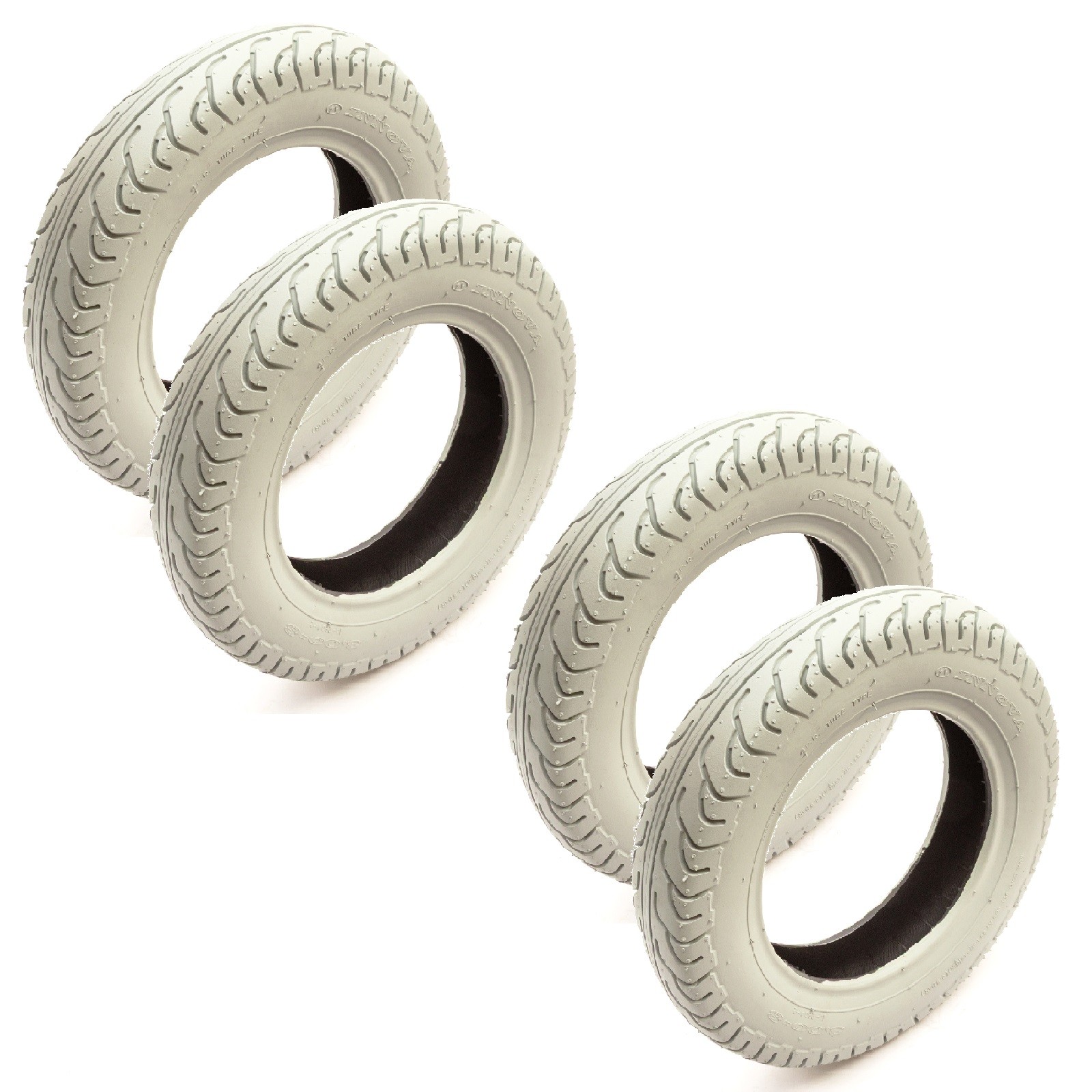 4x Tyre 3.00-8 Mobility Scooter Pneumatic Grey Road Tread Wheel 8 Inch Rim 4 Ply