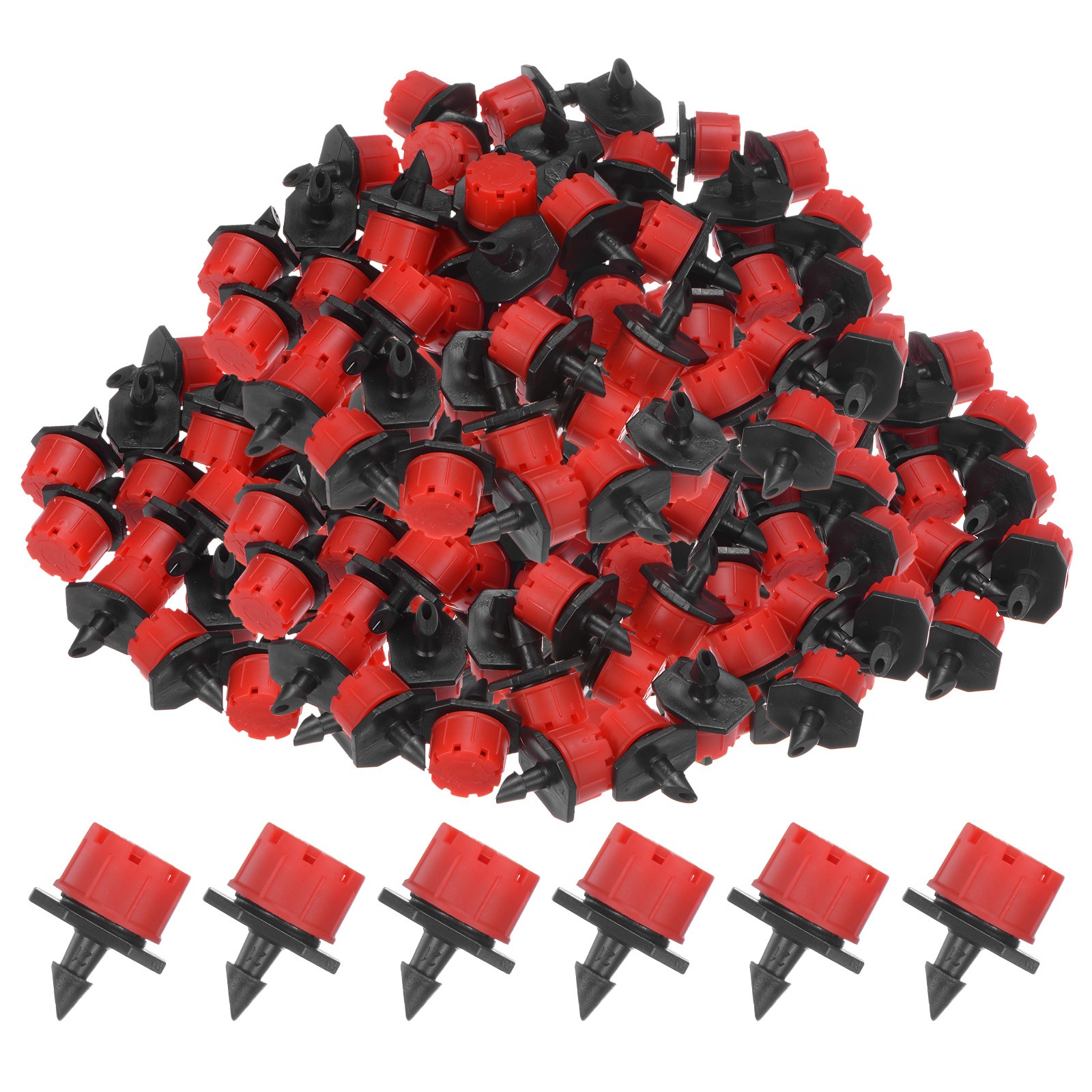 400Pcs Adjustable Irrigation Dripper, 1/4 Emitter Garden Watering System Red