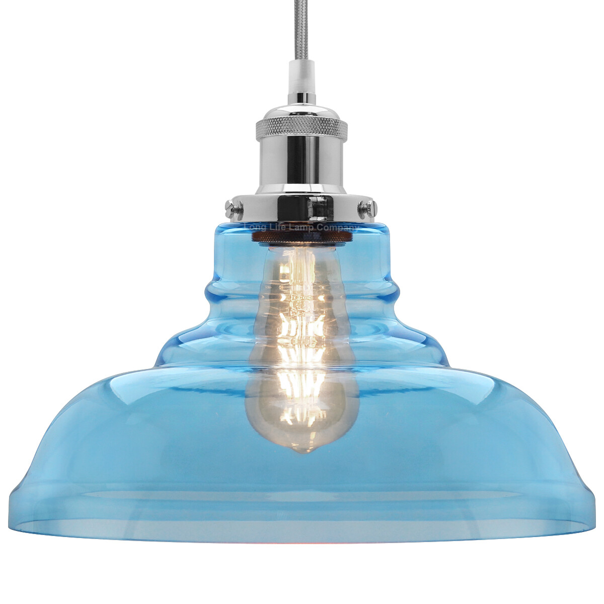 Modern Vintage Industrial Blue Glass Ceiling Lamp Shade Pendant Light M0235