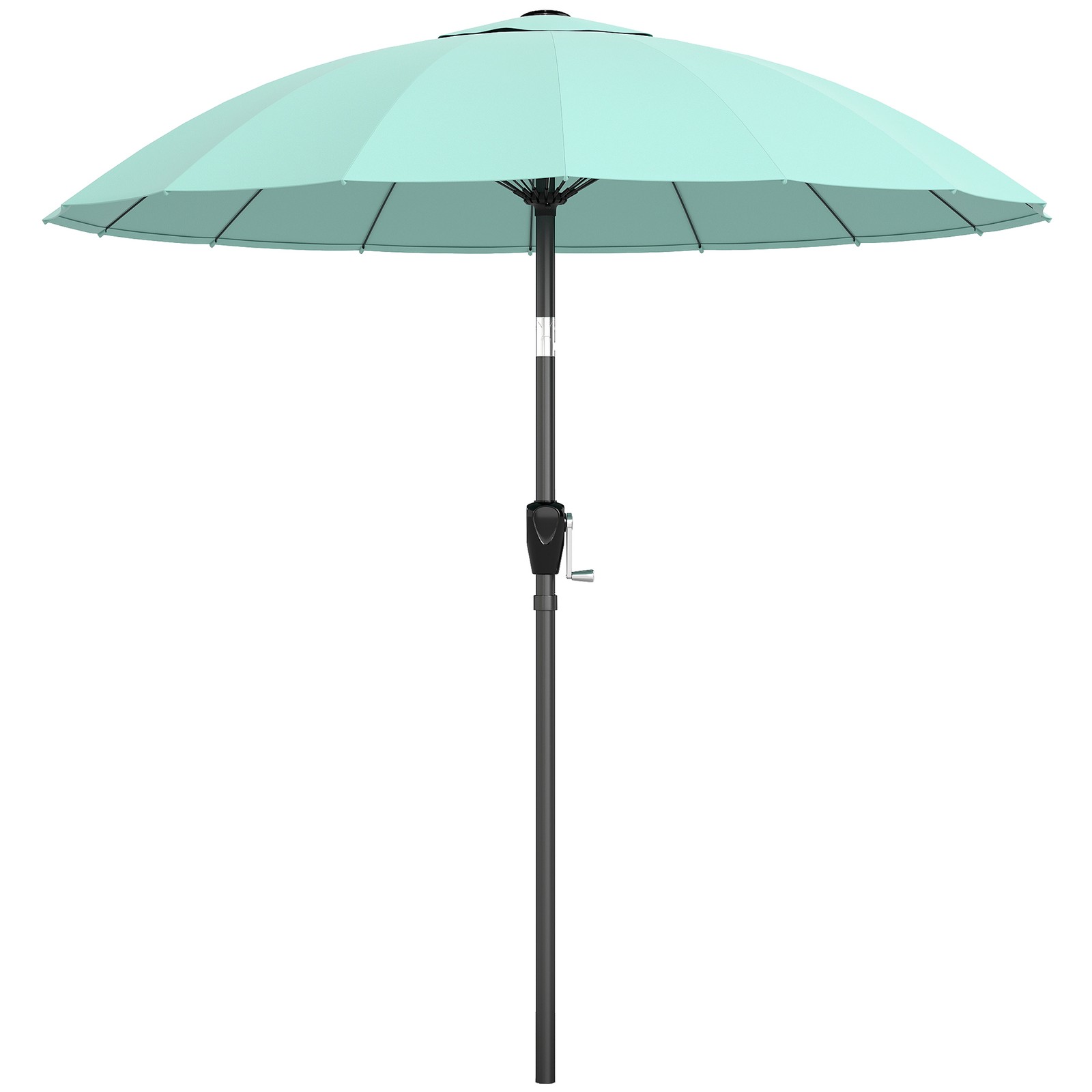 Outsunny 2m Shanghai Garden Parasol Umbrella, Outdoor Sun Shade, Turquoise