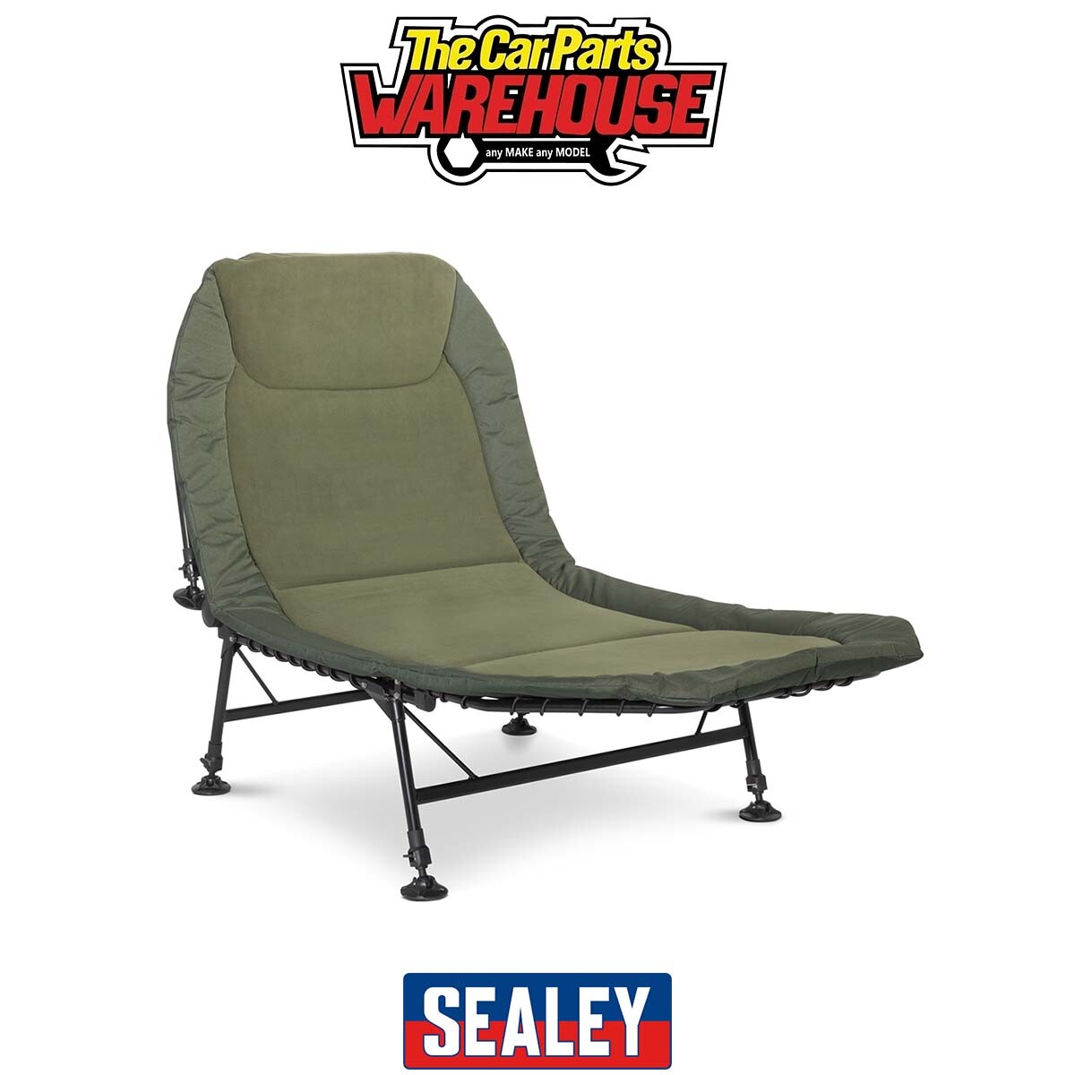Sealey DL78 Dellonda Adjustable Bedchair with Fleece Mattress & Pillow