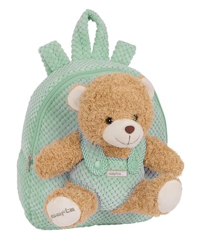 SAFTA Unisex Kids M231 Preschool Backpack with Bear, Daycare Backpack, Easy Clea