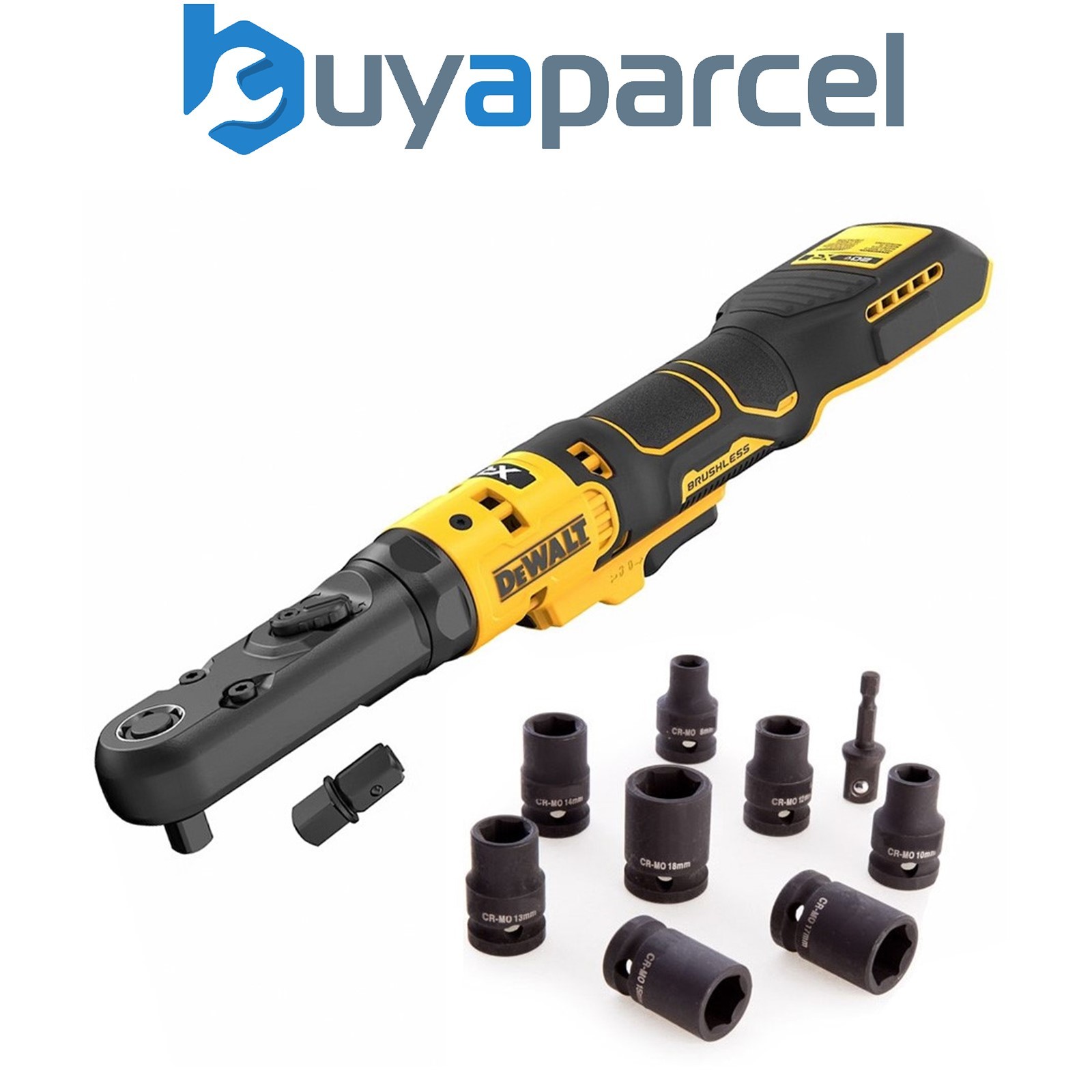 Dewalt DCF510N Brushless 18v XR 1/2" Sealed Head Ratchet Bare + 9pc Socket Set