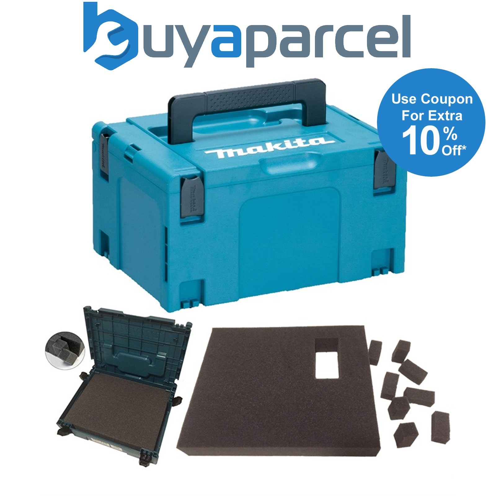 Makita MAKPAC Stacking Connector Tool Case Systainer TYPE 3 + Foam Insert