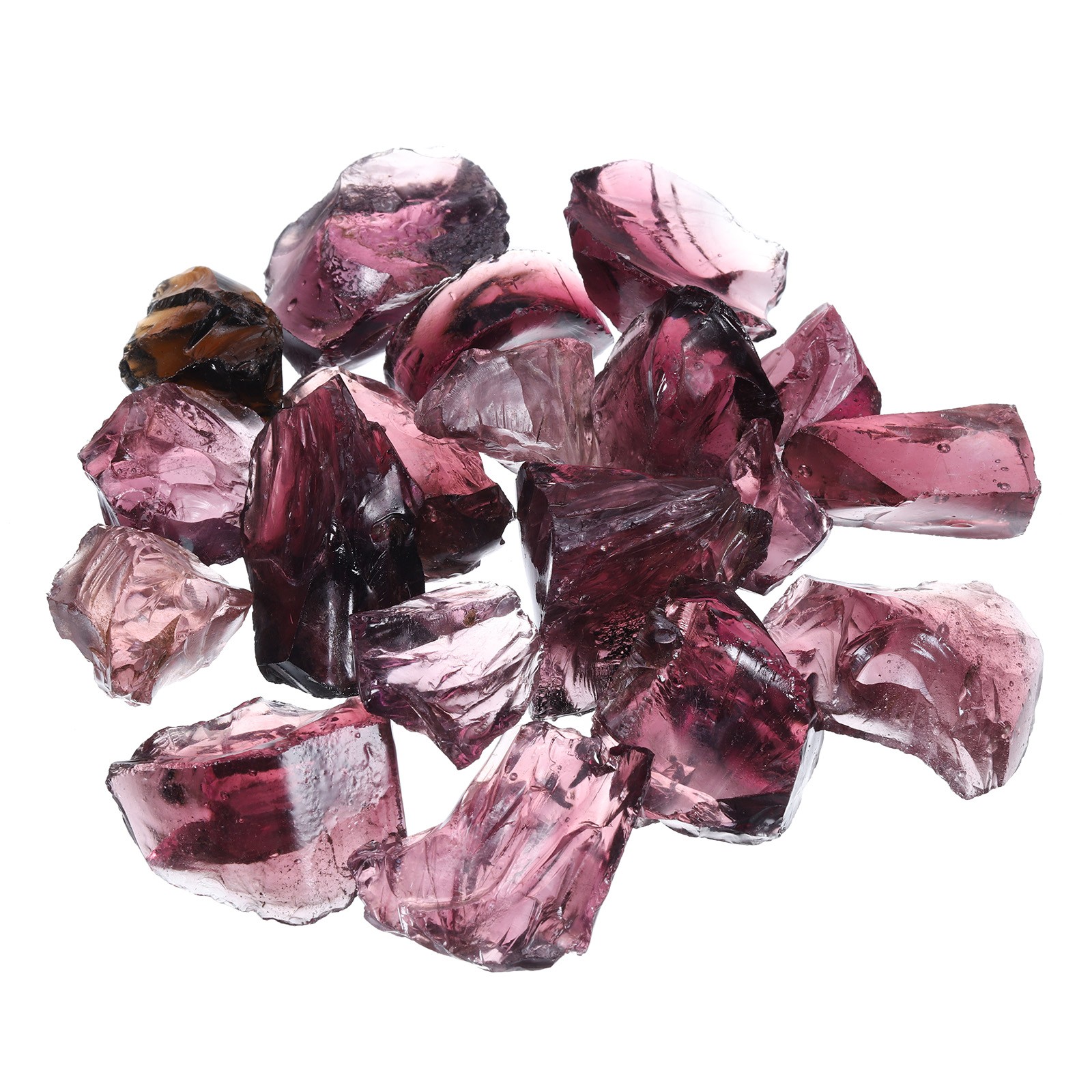 Fire Glass for Fire Pit, 2-3cm High Luster Natural Glass Rocks, Purple