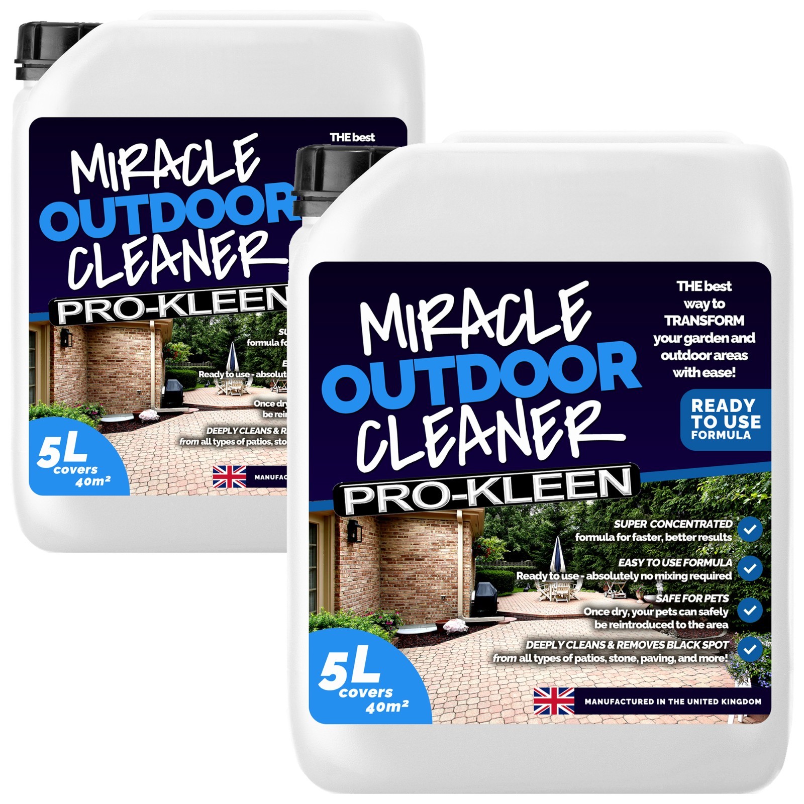 ProKleen Miracle Cleaner Black Spot Remover Lichen Drives Slabs Ready To Use 10L