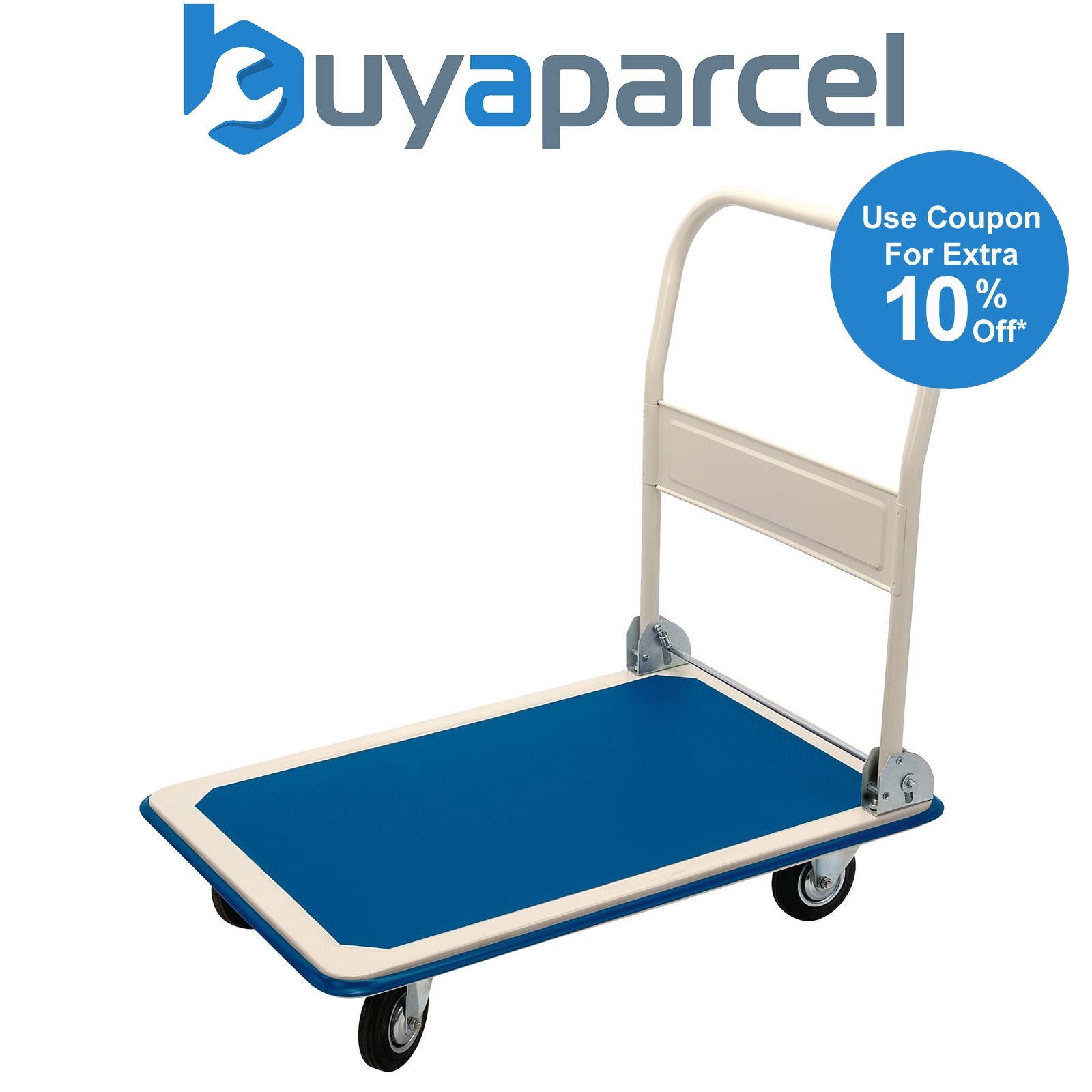 Draper 04692 Platform Trolley with Folding Handle, 900 x 600 x 850mm, 300kg