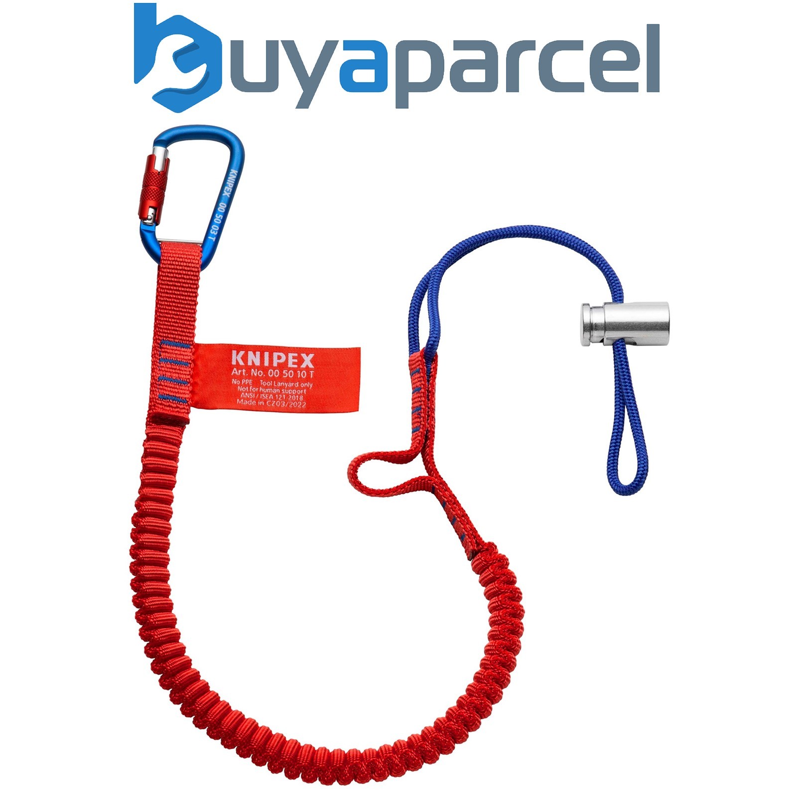 Draper 13163 KNIPEX 00 50 12 T BK Lanyard with Fixated Carabiner, 900mm
