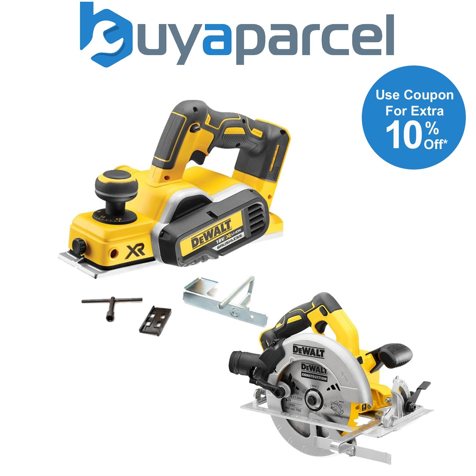 Dewalt DCP580N 18v XR Cordless Brushless Planer & Fence & DCS570N Circular Saw