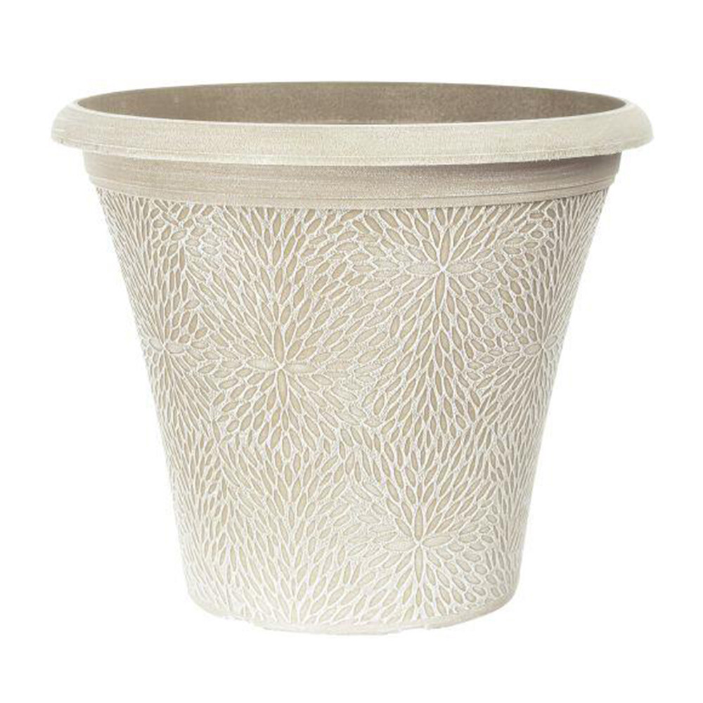Garden Planters, April Round Powdered Grey, Pair of 36cm Pots with Drainage
