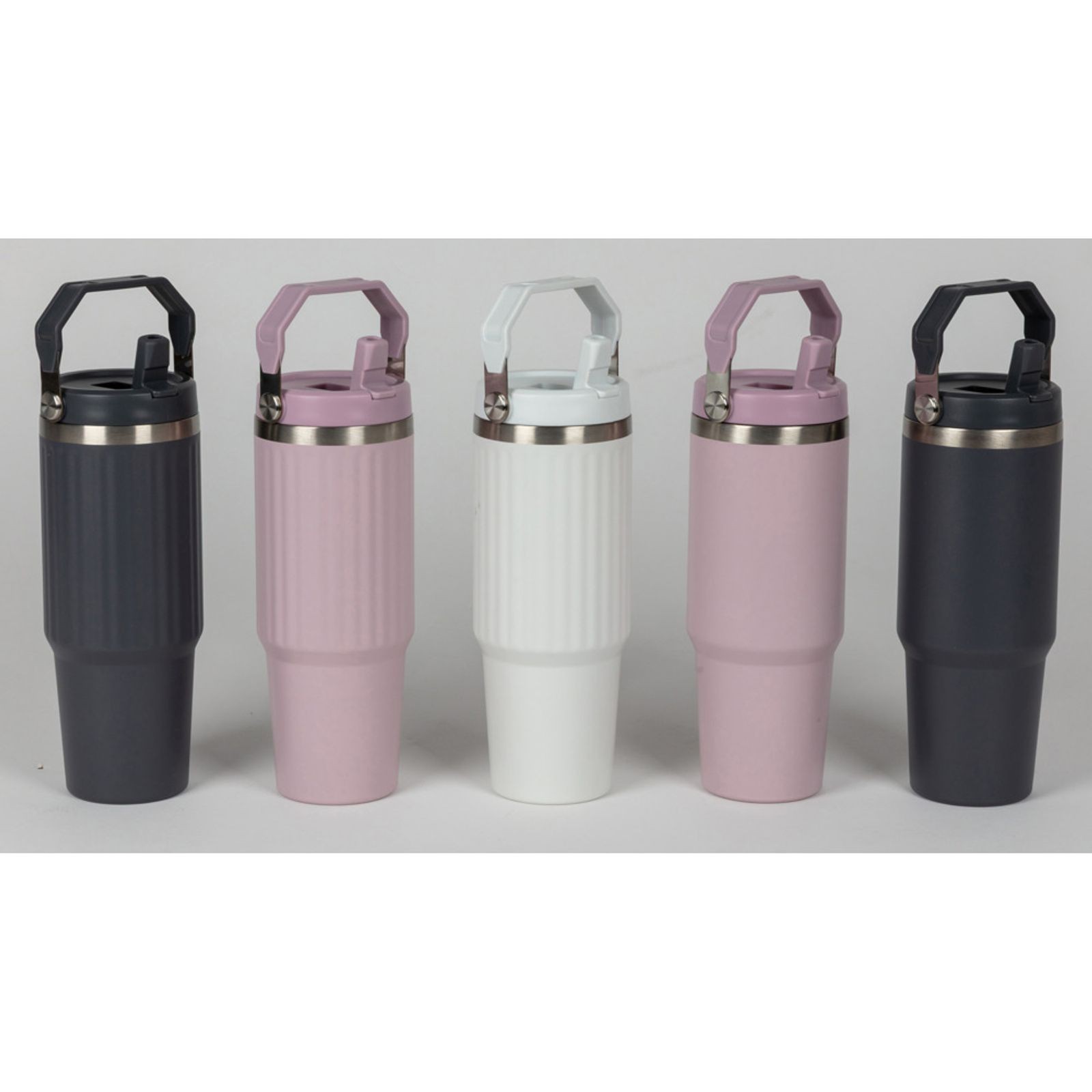 6x Insulated Mug Getränkebecher Thermal Vacuum Stainless Steel 800ml Handle