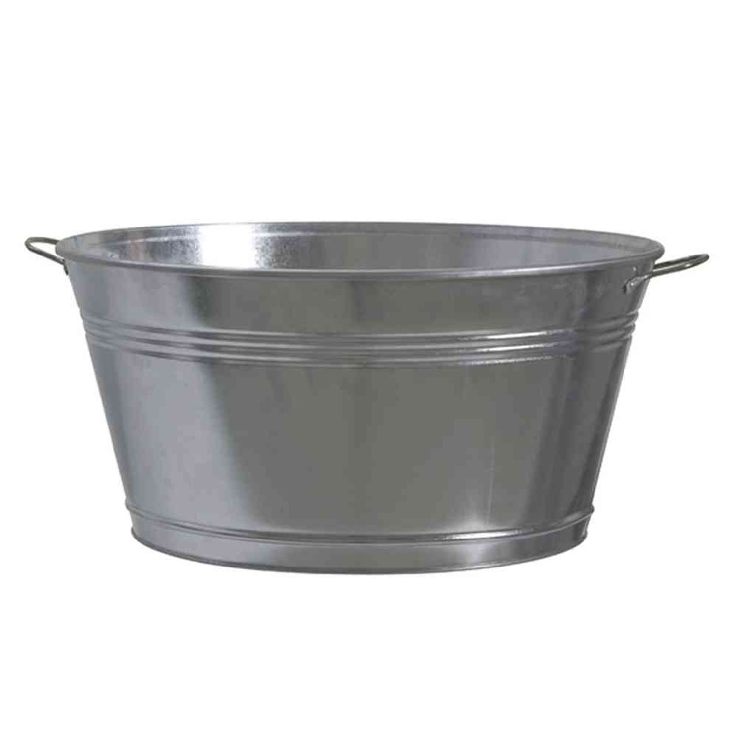 Zinc Tub Silver Ø51x25cm Planter Flower Pot Plants Garden Terrace TOP