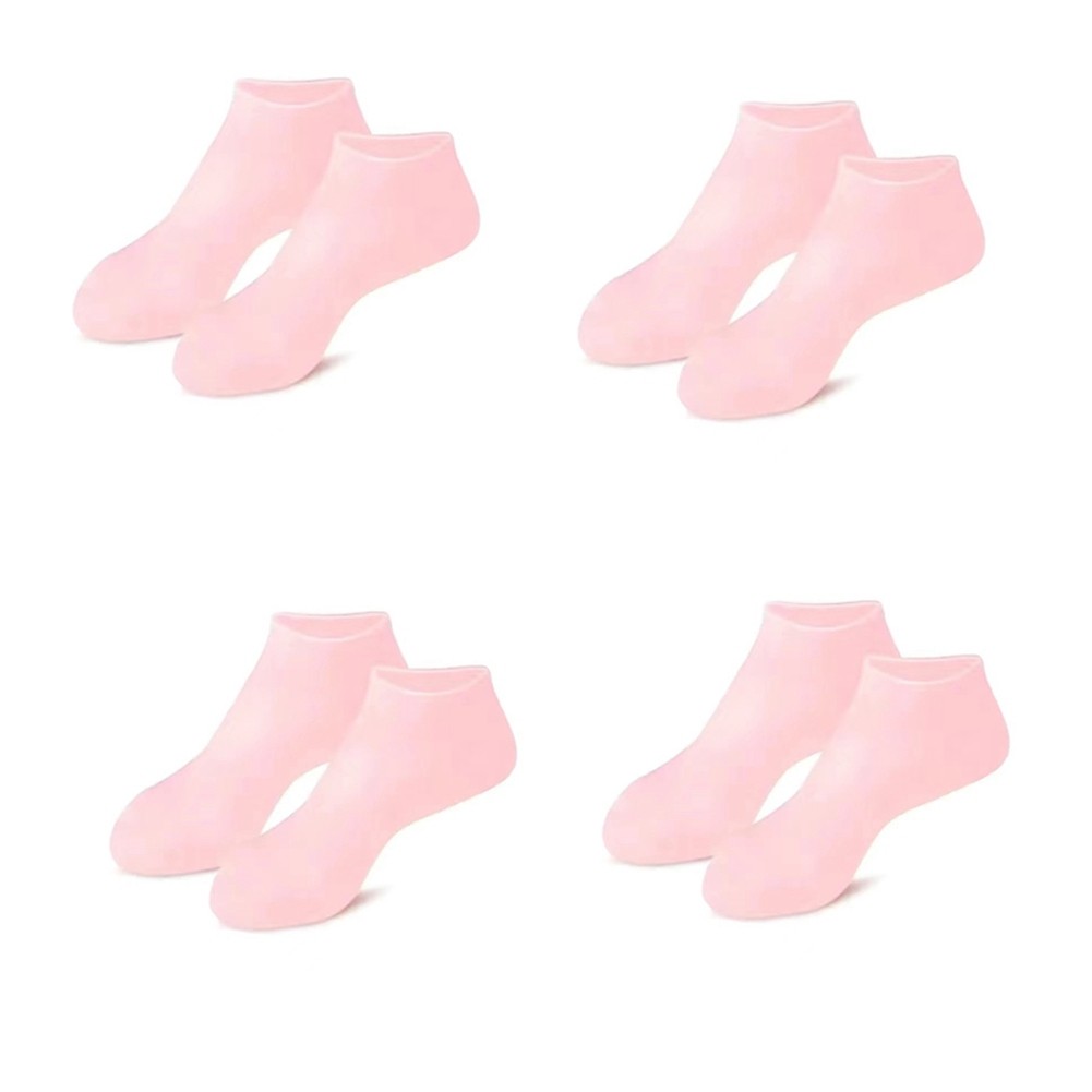 4X(4 Pairs Full Foot Moisturizing -Cracking Silicone Socks, Foot Protectors5465