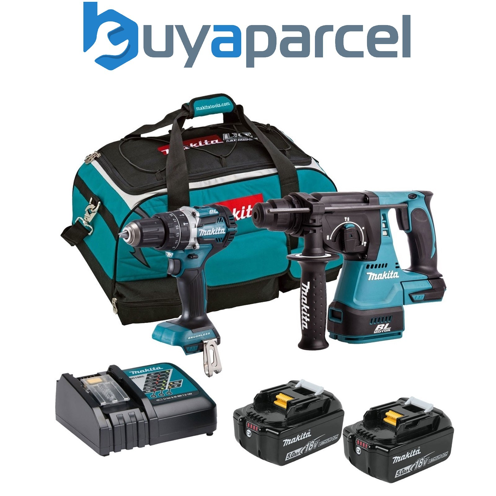 Makita 18v DLX2204TX3 Brushless Kit - DHP484 Combi Hammer Drill DHR242 SDS Drill