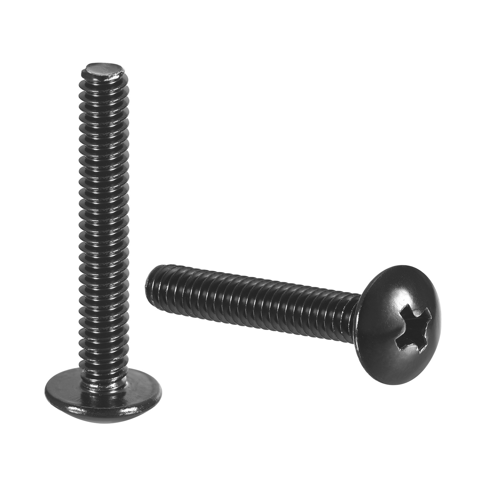 #10-24 x 1-1/4" Truss Head Machine Screws, 304 Stainless Steel, Black, 100 Pcs