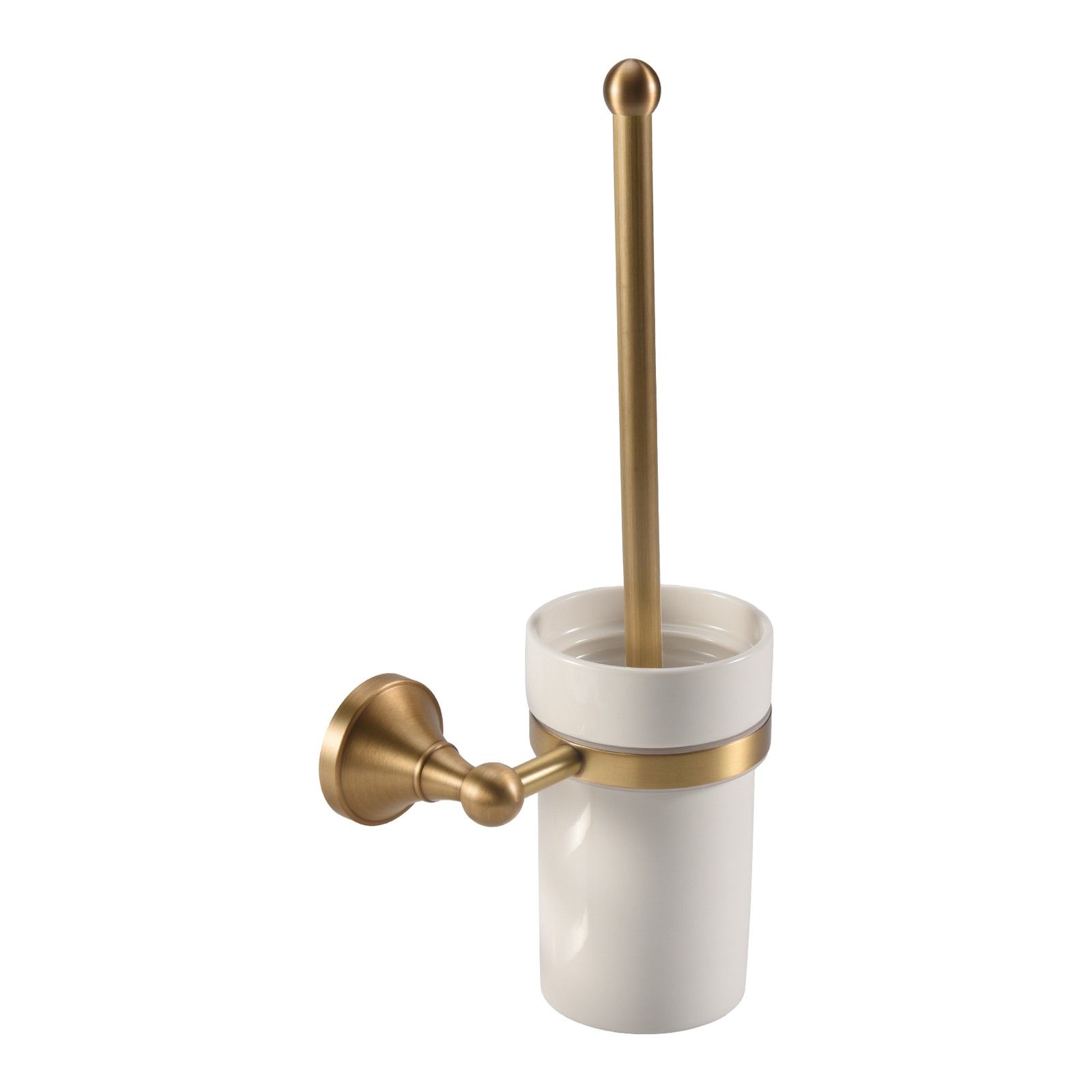 Antique Brass Bathroom Toilet Brush Set Holder Brush with Ceramic Cup J2I76347