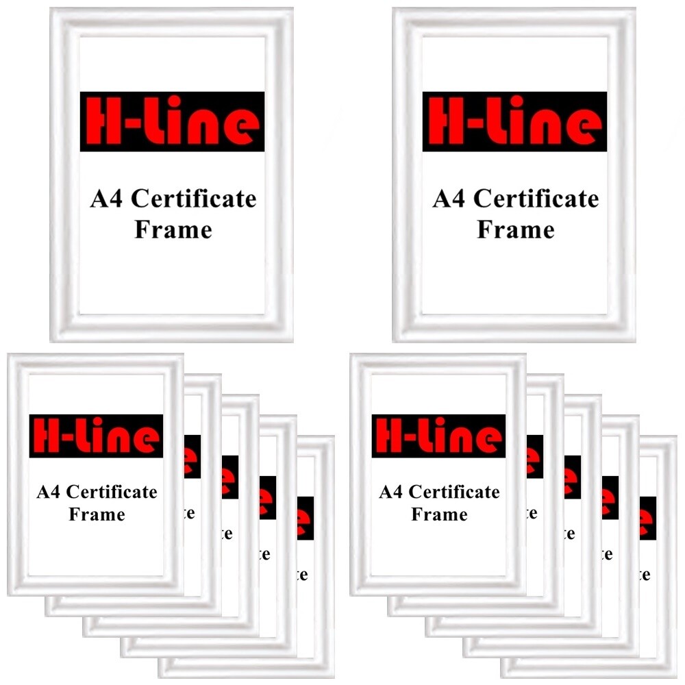12 X A4 CERTIFICATE SILVER PHOTO PICTURE FRAMES FREE STANDING WALL MOUNTABLE