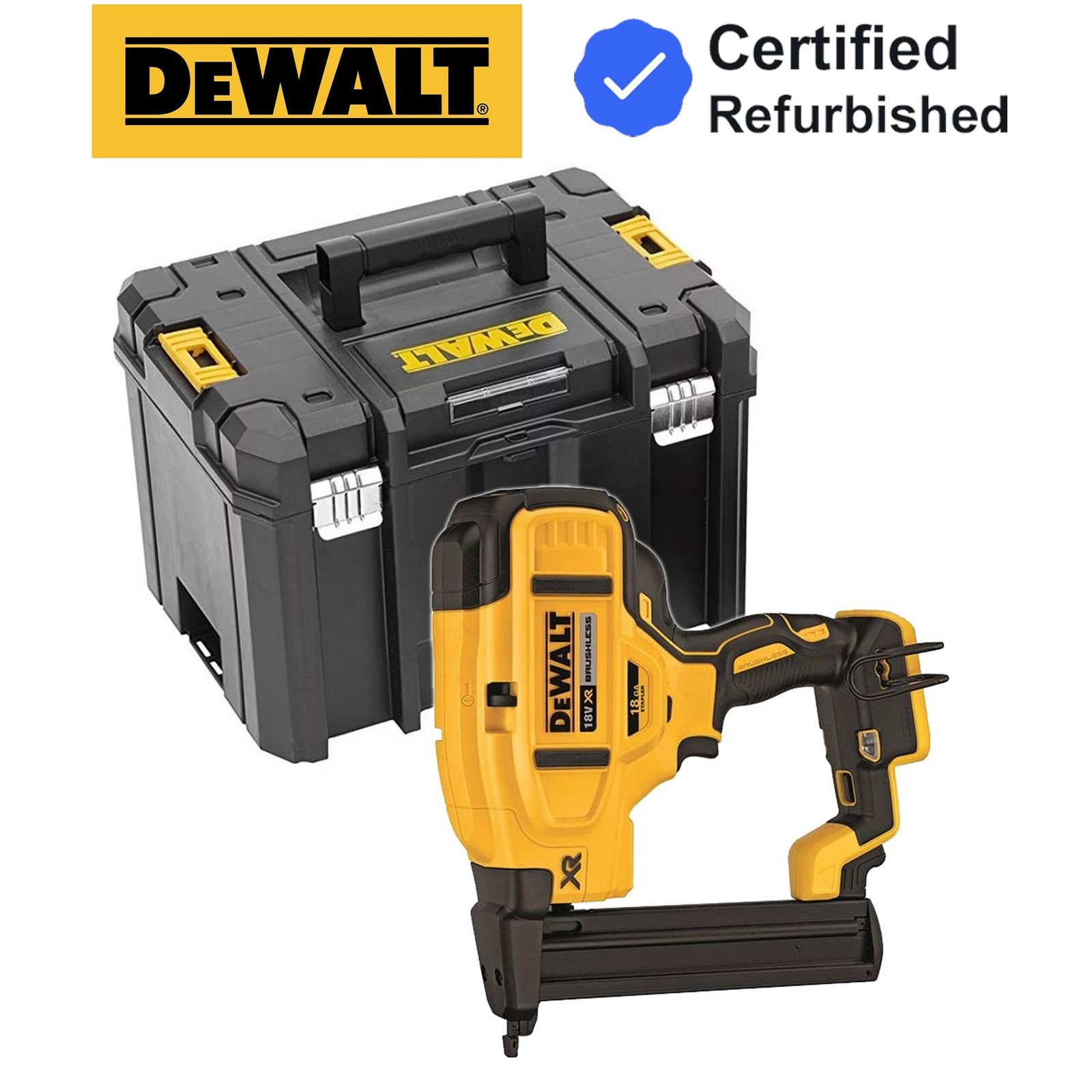 Dewalt DCN681N 18V XR Brushless 18 Gauge Narrow Crown Stapler Bare + Tstak Case