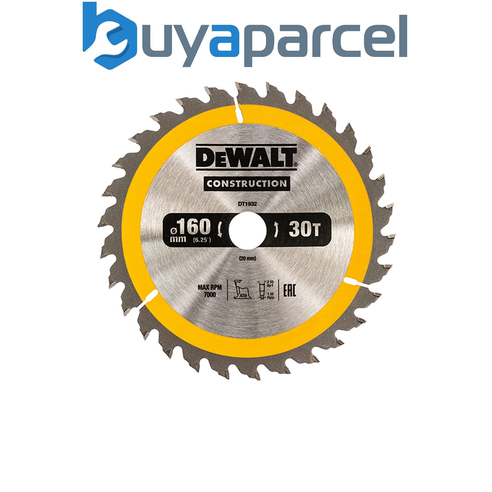 Dewalt DT1932-QZ Portable Construction Circular Saw Blade 160 x 20mm x 30T