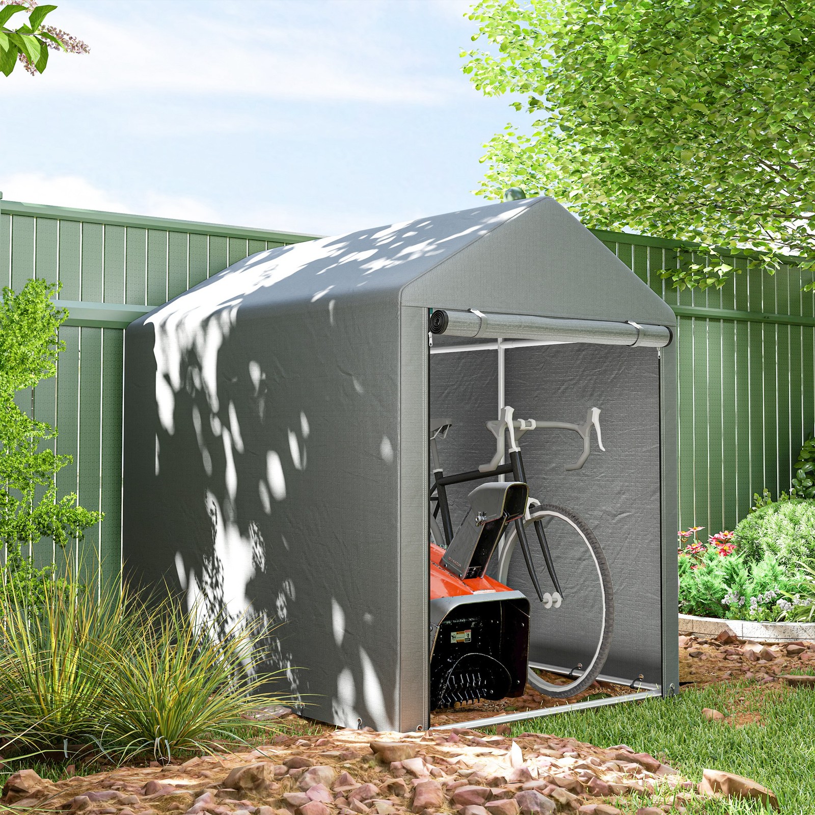 1.2 x 1.8m Portable Garden Storage Shed for Motorbikes, Garden Tools, Bikes