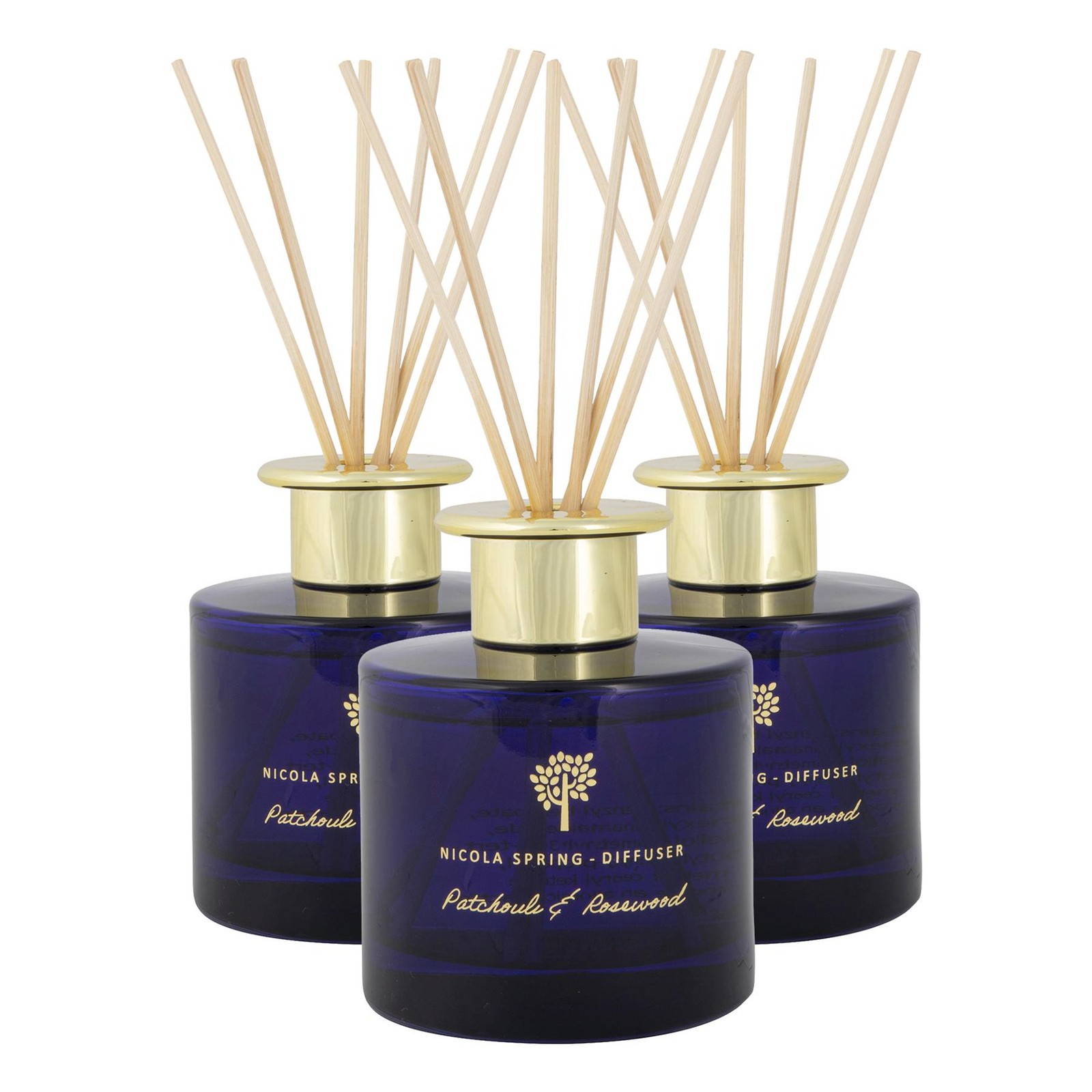 3x Reed Diffusers Luxury Home Bathroom Fragrance 200ml Patchouli & Rosewood