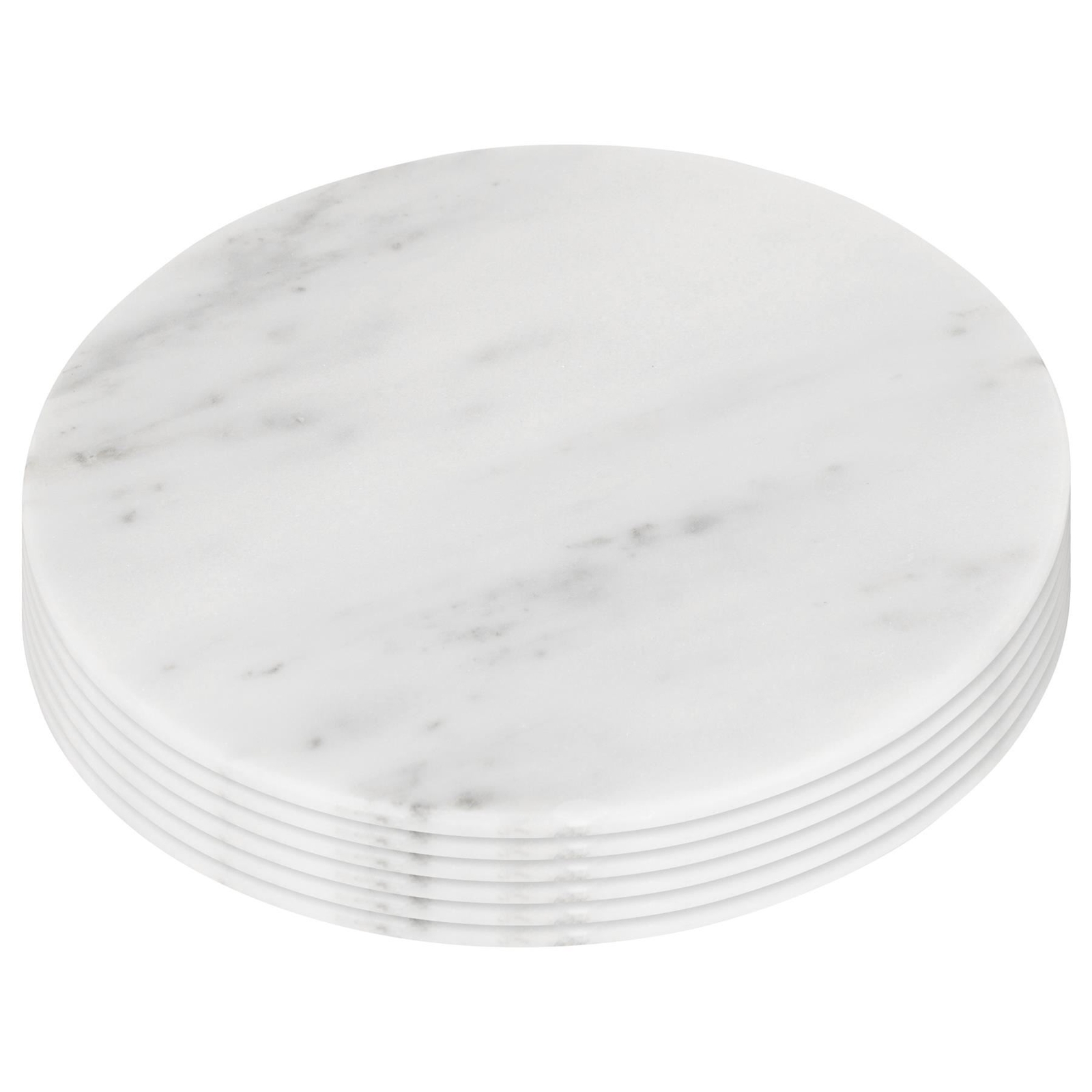 6x White 30cm Round Marble Placemats Non-Slip Heat Resistant Dining Table Mat