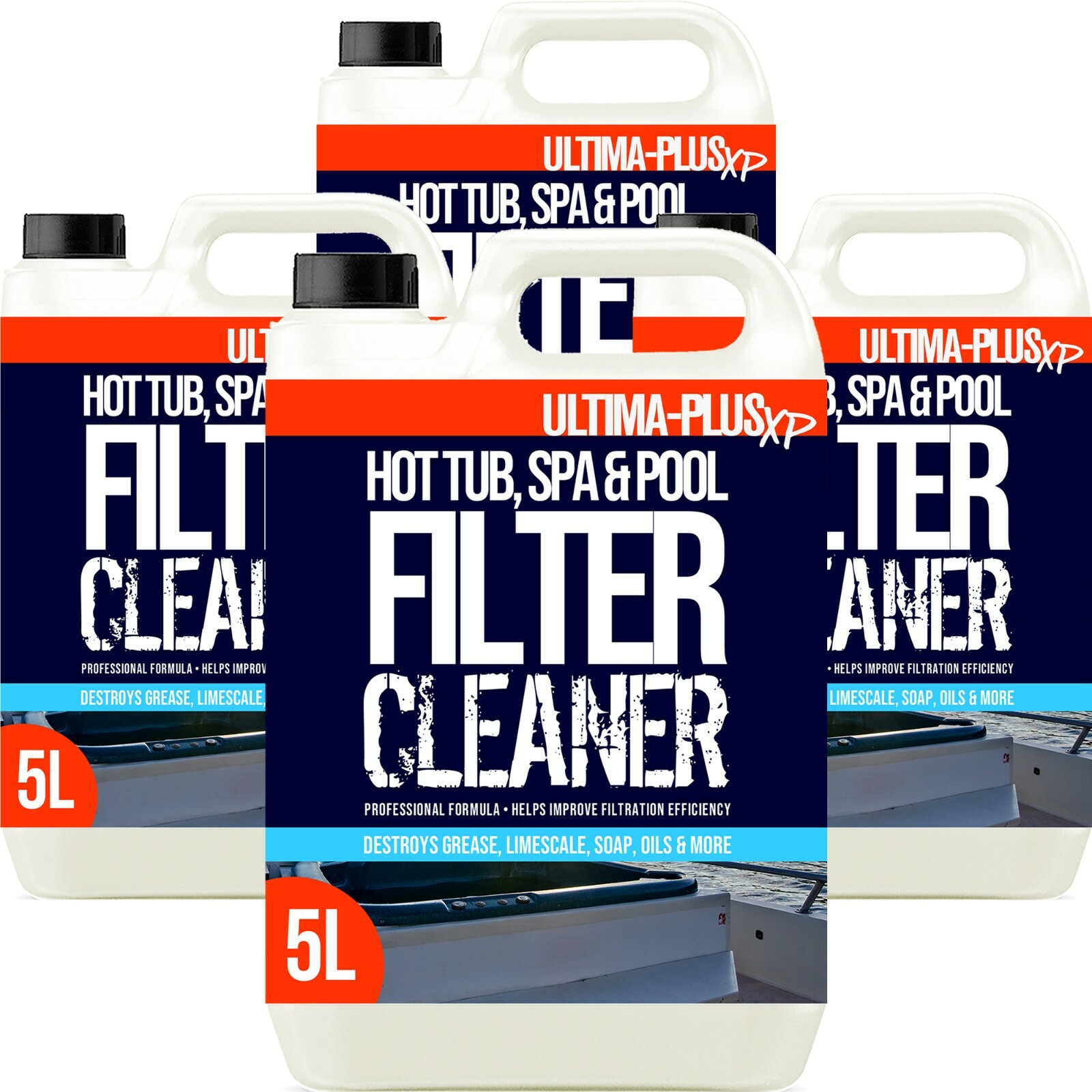 Ultima Hot Tub Filter Cleaner Chemical Hot Tub Spa Pool Oil Grease Remover 20L