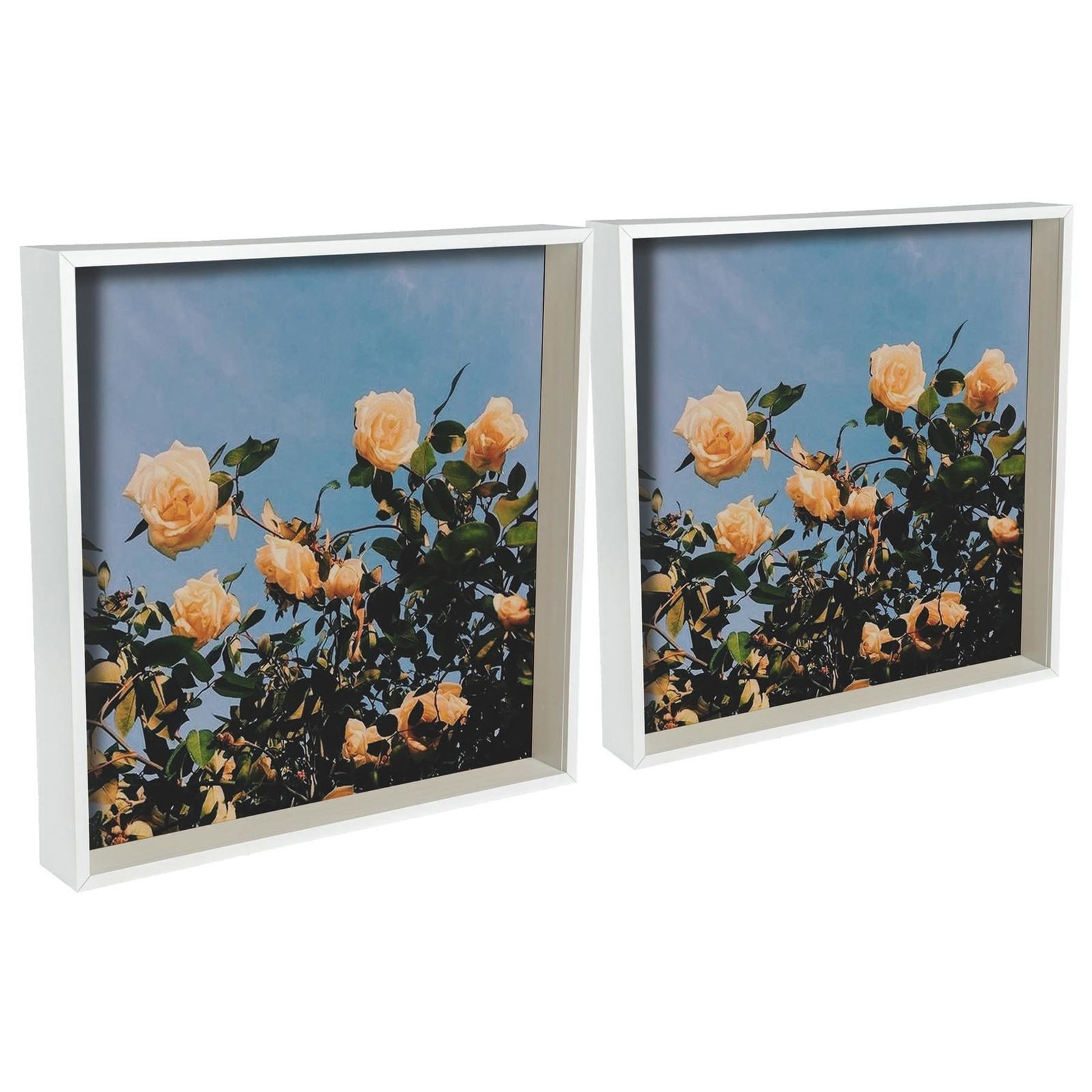 5x 3D Deep Box Photo Frames Standing Hanging Craft Frames 16 x 16" White