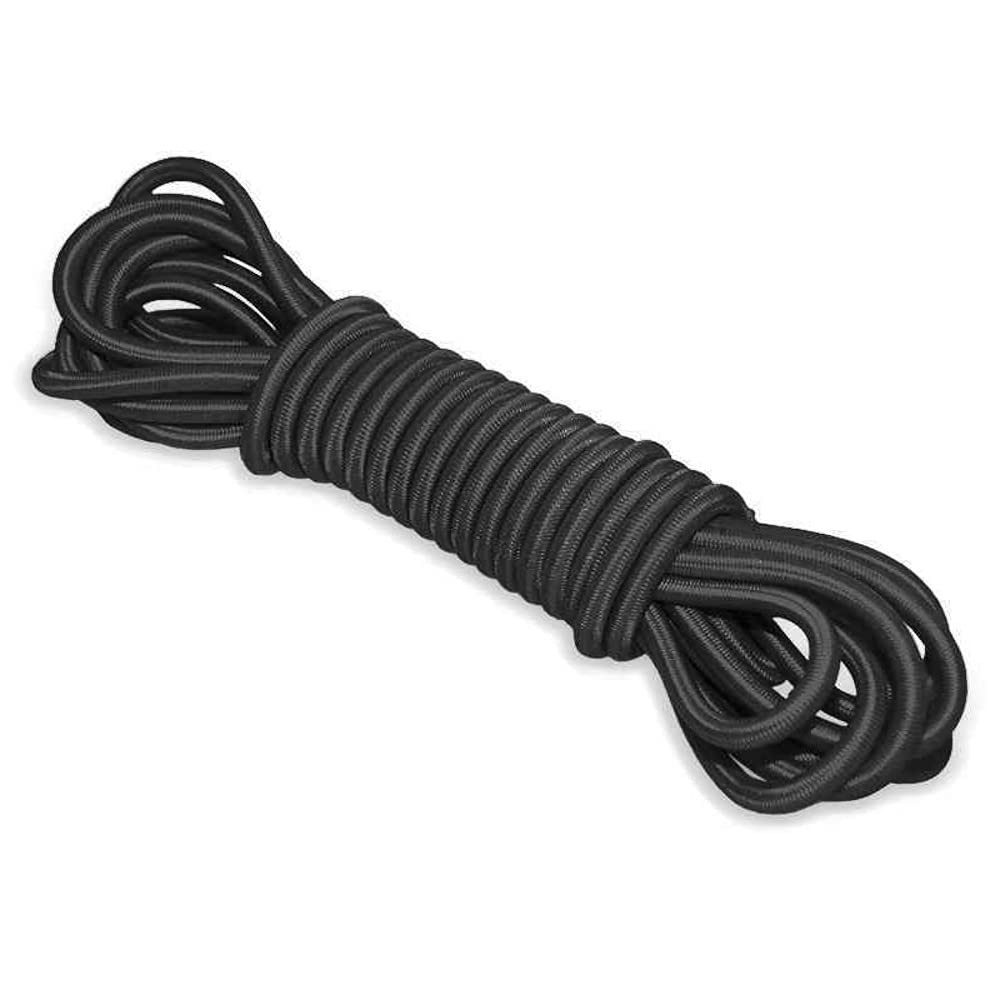 Black Bungee Cord - 20 m / 65 ft of 8 mm Bungee Rope Shock Cord Elastic Rope