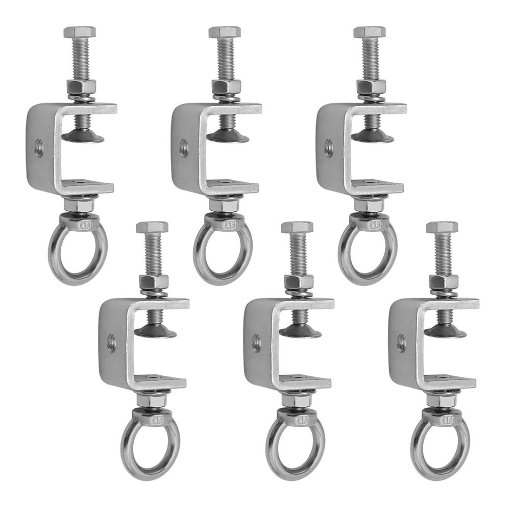 6 Pcs 1" 25mm C-Clamps, Stainless Steel Clamp with M8 Stainless Steel7927