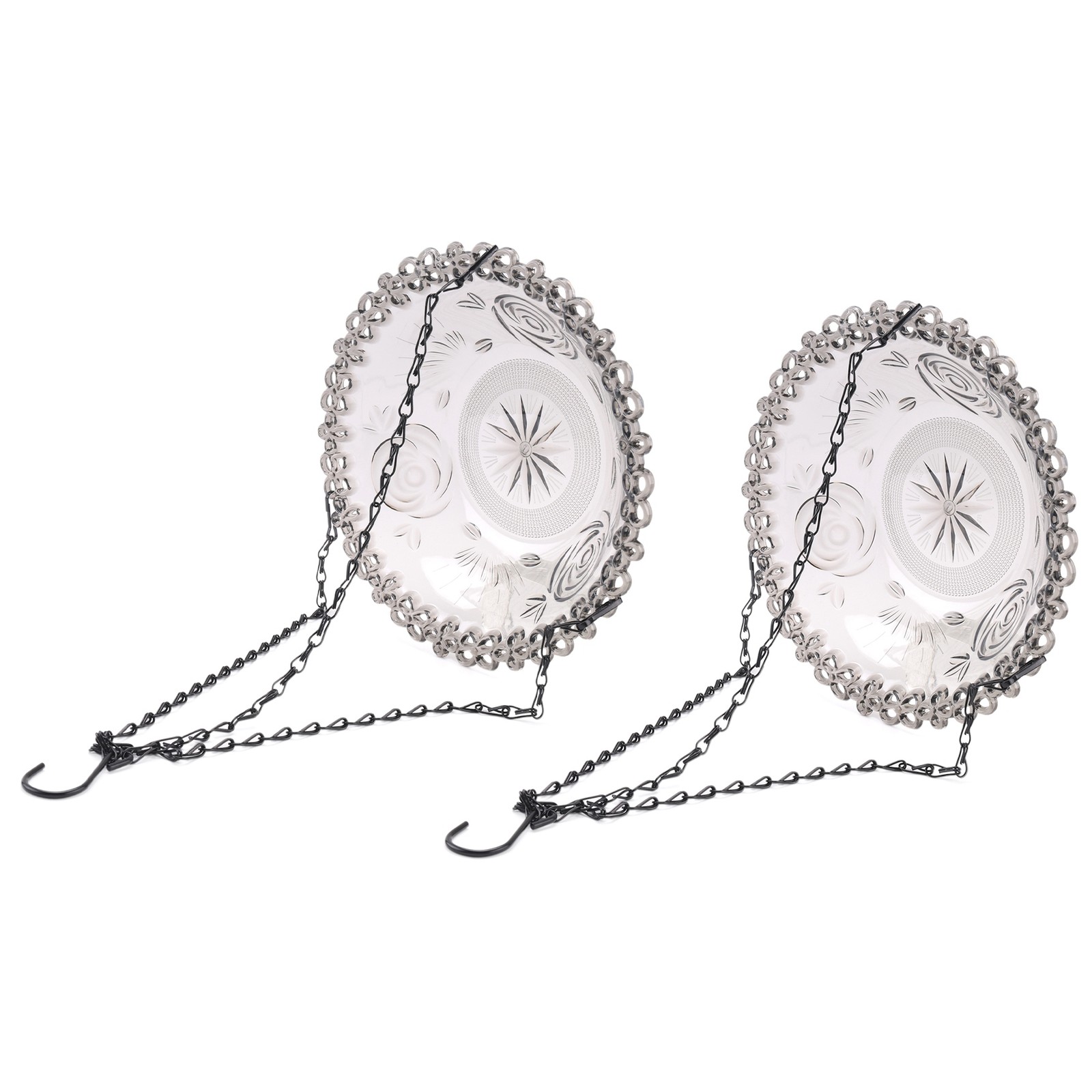 3X(Bird Flower Shaped Hanging Bird Feeder Birdbath for Garden Outdoor Decor8206