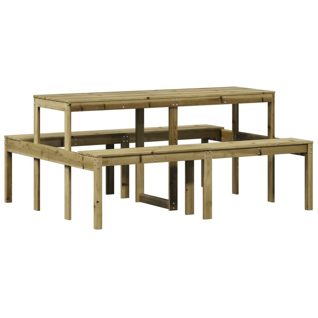 Picnic Table Outdoor Dining Garden Impregnated Wood Pine vidaXL