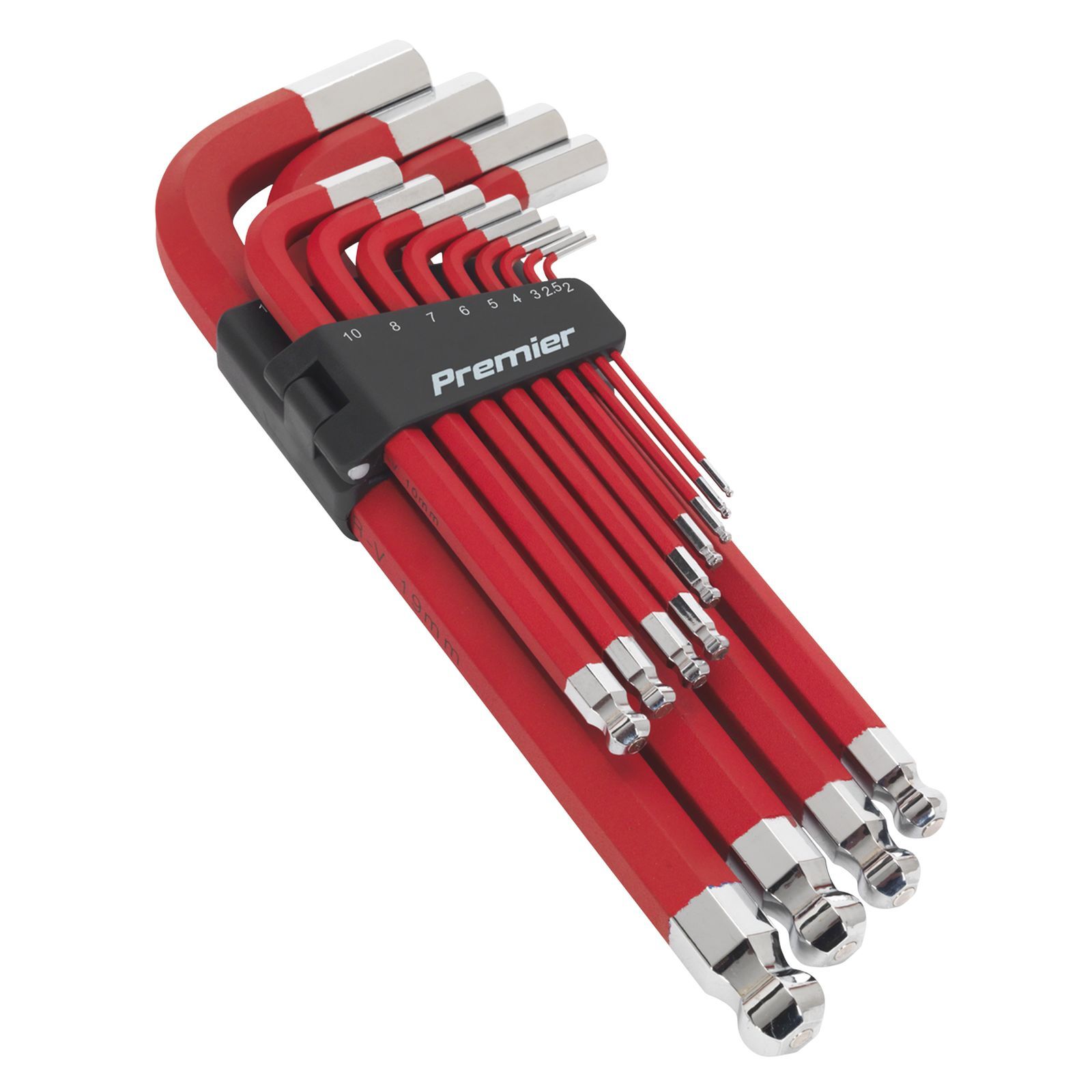 1x 13 Piece Sealey Anti-Slip Metric Jumbo Ball-End Hex Key Set - AK7187
