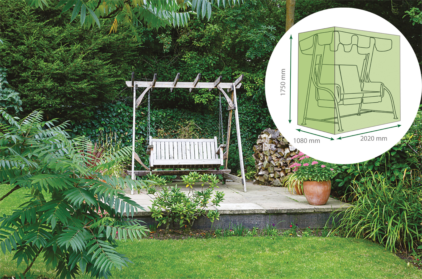 Swing Bench Chair Cover Garden Water Resistant Outdoor 2 Seater Seat Protection