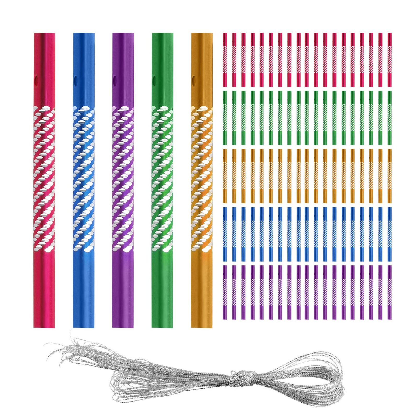 5X(100Pcs DIY Wind Chim Hollow Wind Spinners Tube Wind Chime for DIY2494