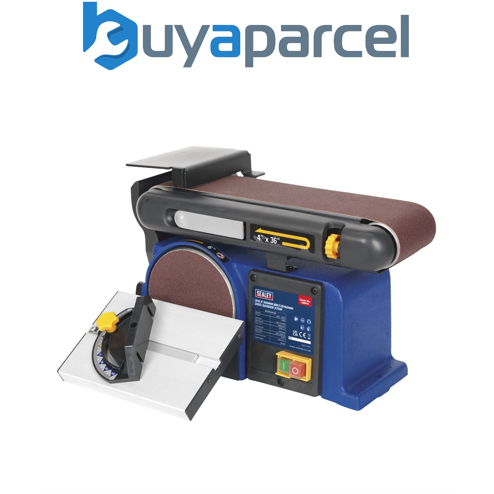 Sealey SM914 915 x 100mm Belt/150mm Disc Sander 370W/230V