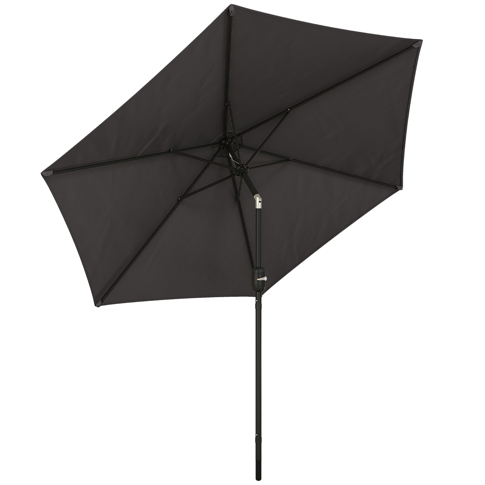Outsunny 2.6M Garden Parasol Umbrella with Aluminium Pole, Tilt, Crank