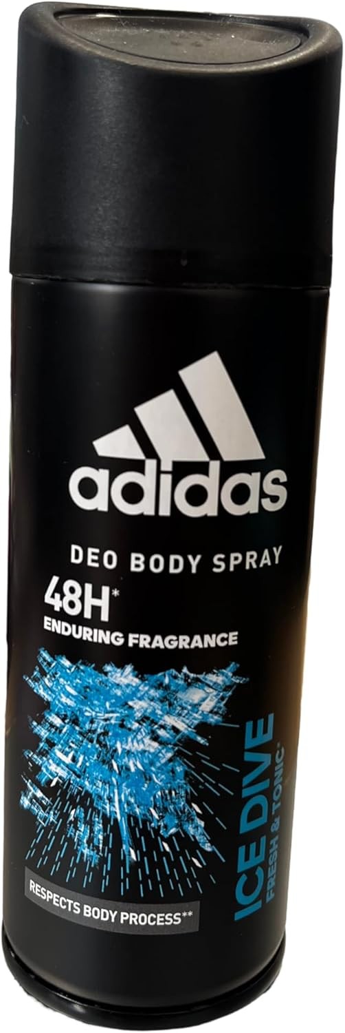 adidas Ice Dive Deodorant Body Spray for Men - Long-Lasting Fresh Feeling Witho