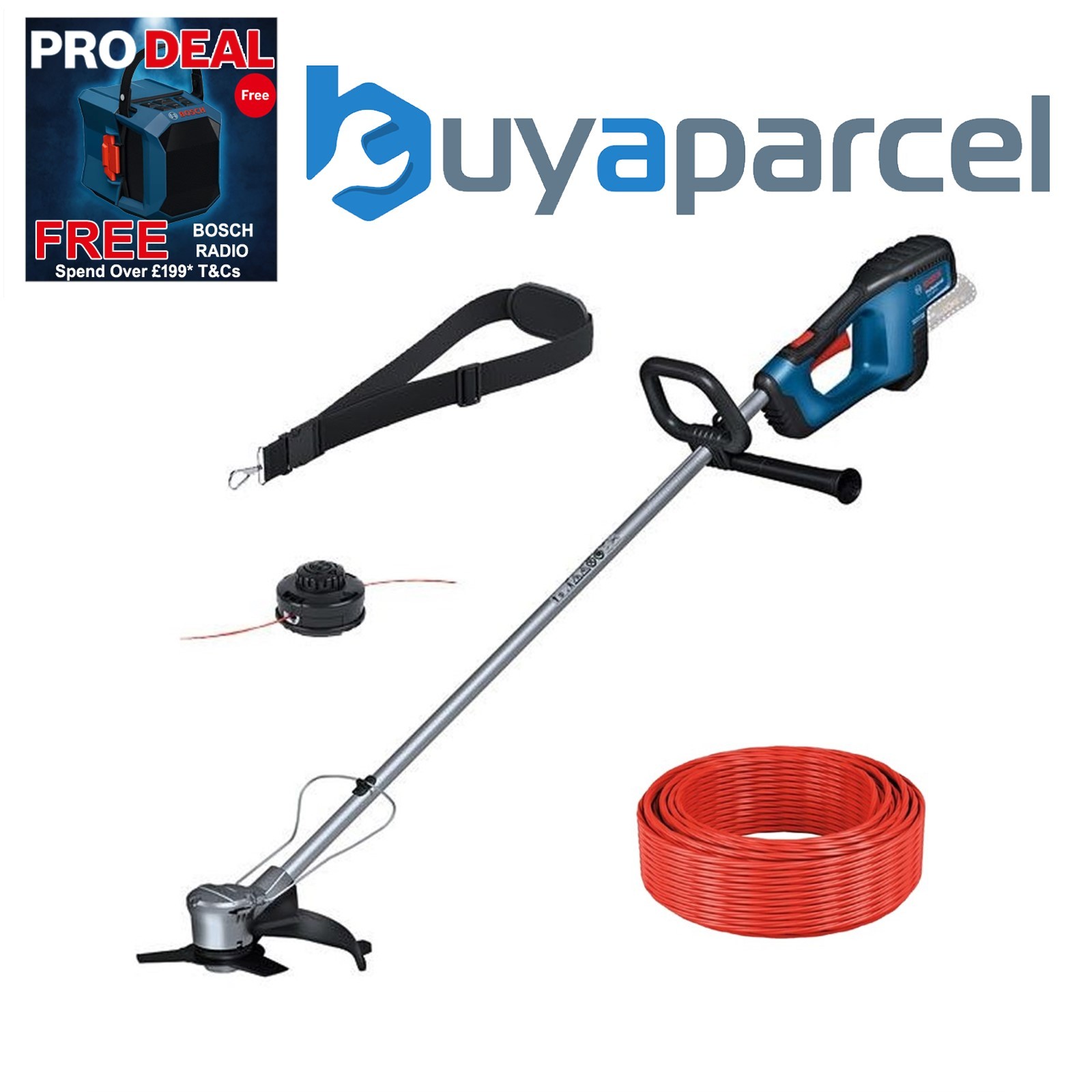 Bosch GFR 18V Professional Cordless Brushless Cutter Grass Trimmer + 24m Line