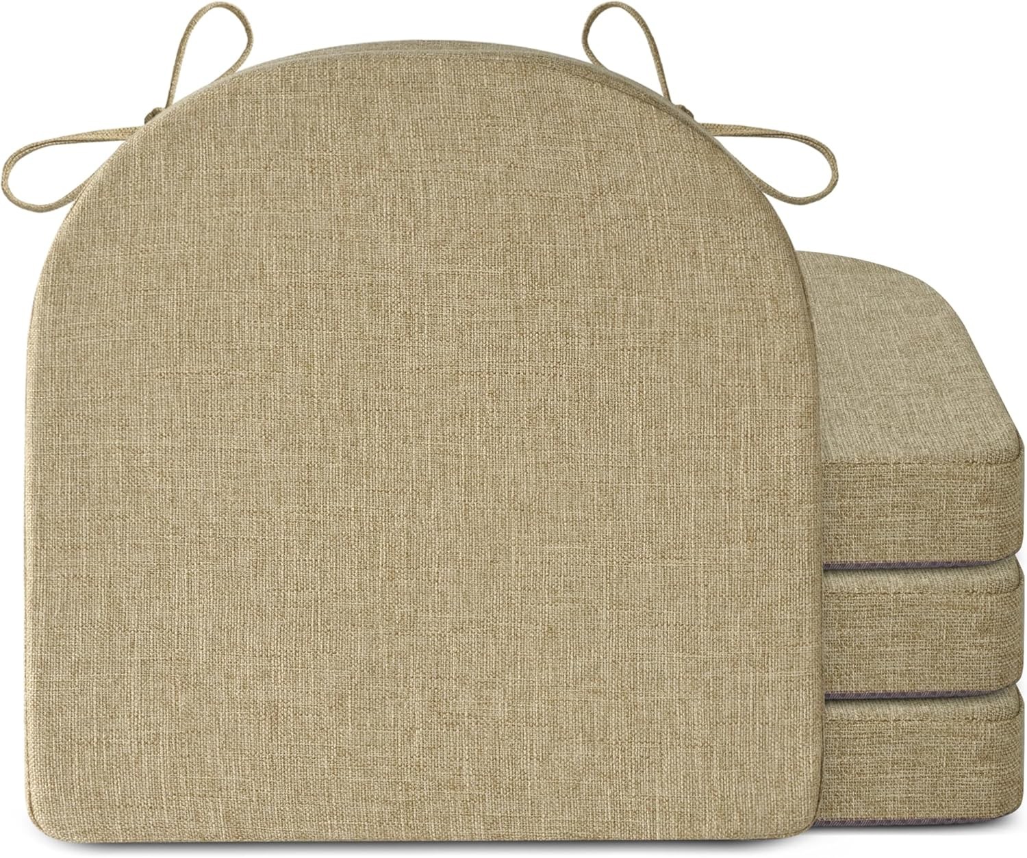 Chair Cushions for Dining Chairs 4 Pack Indoor Seat Cushions with Ties and Wash