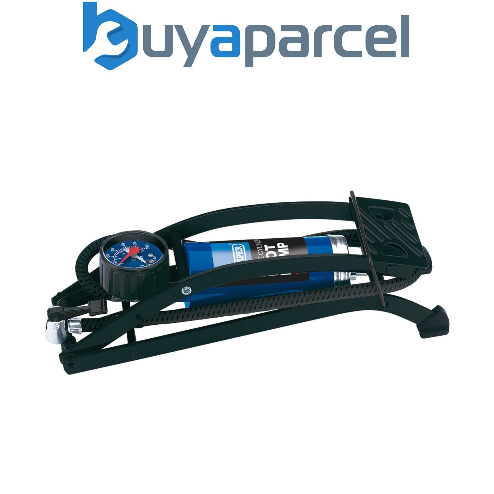 Draper 14172 Single Cylinder Foot Pump with Pressure Gauge