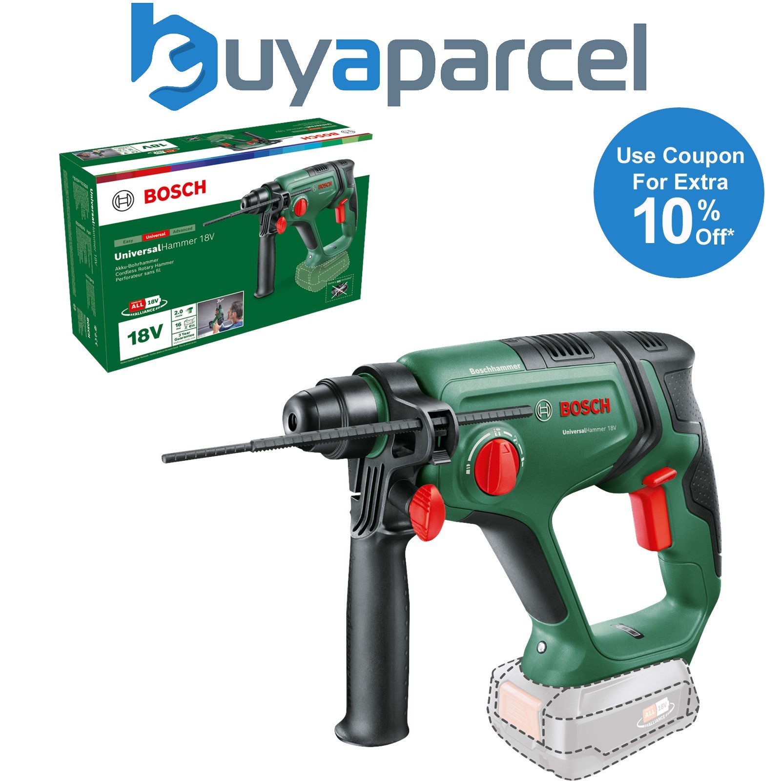 Bosch UniversalHammer 18V Cordless Rotary Hammer Drill Bare Unit 06039D6000